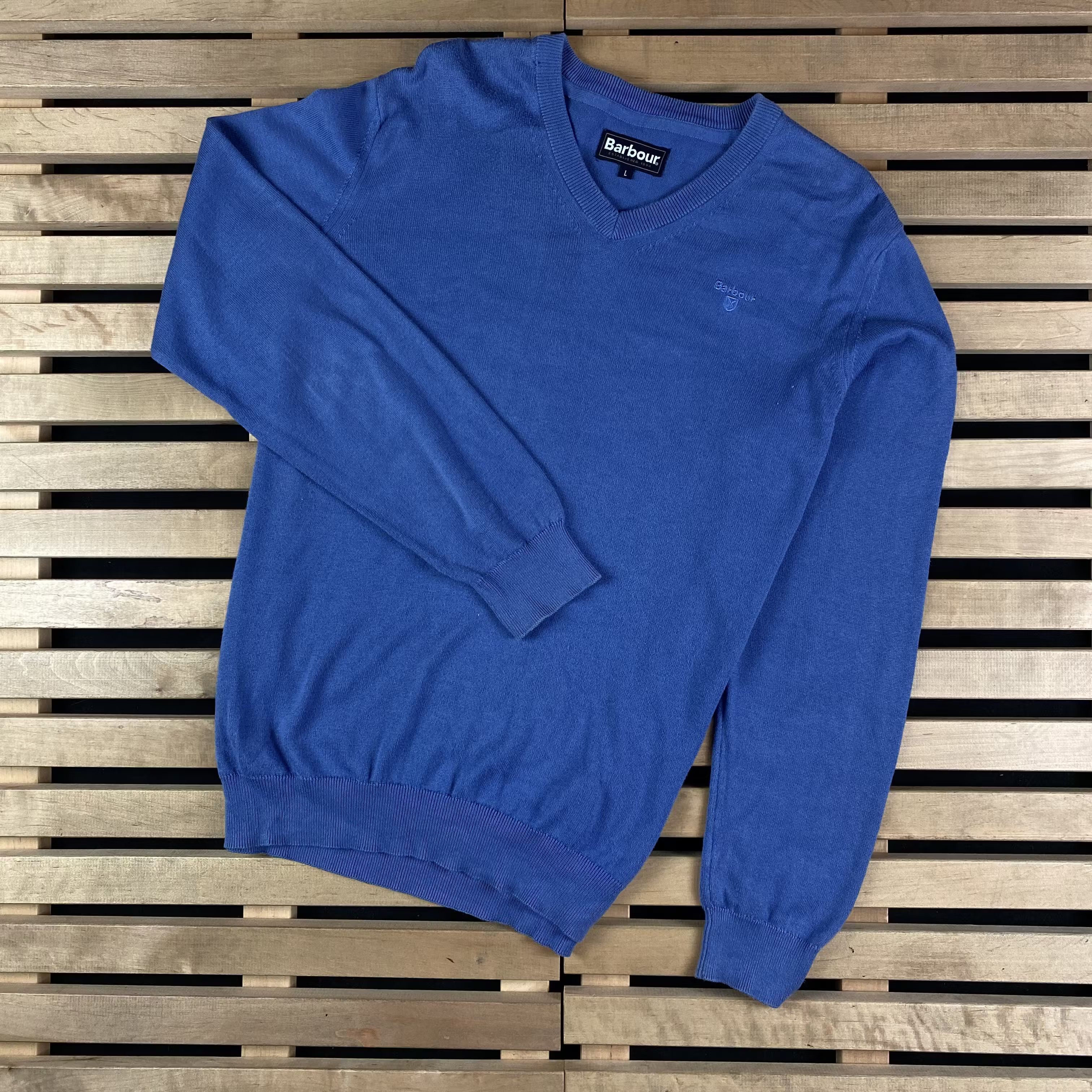 Barbour Mens Sweater Jumper V Neck Barbour Size L Size US L / EU 52-54 / 3 - 1 Thumbnail