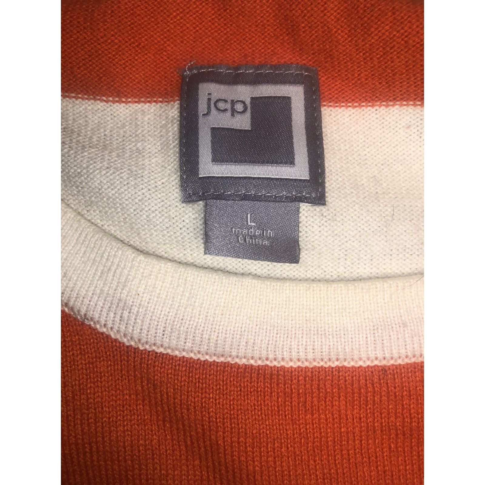 Vintage J. C. Penney Sweater L Long Sleeve Striped Orange Pullover Mens Size US L / EU 52-54 / 3 - 2 Thumbnail