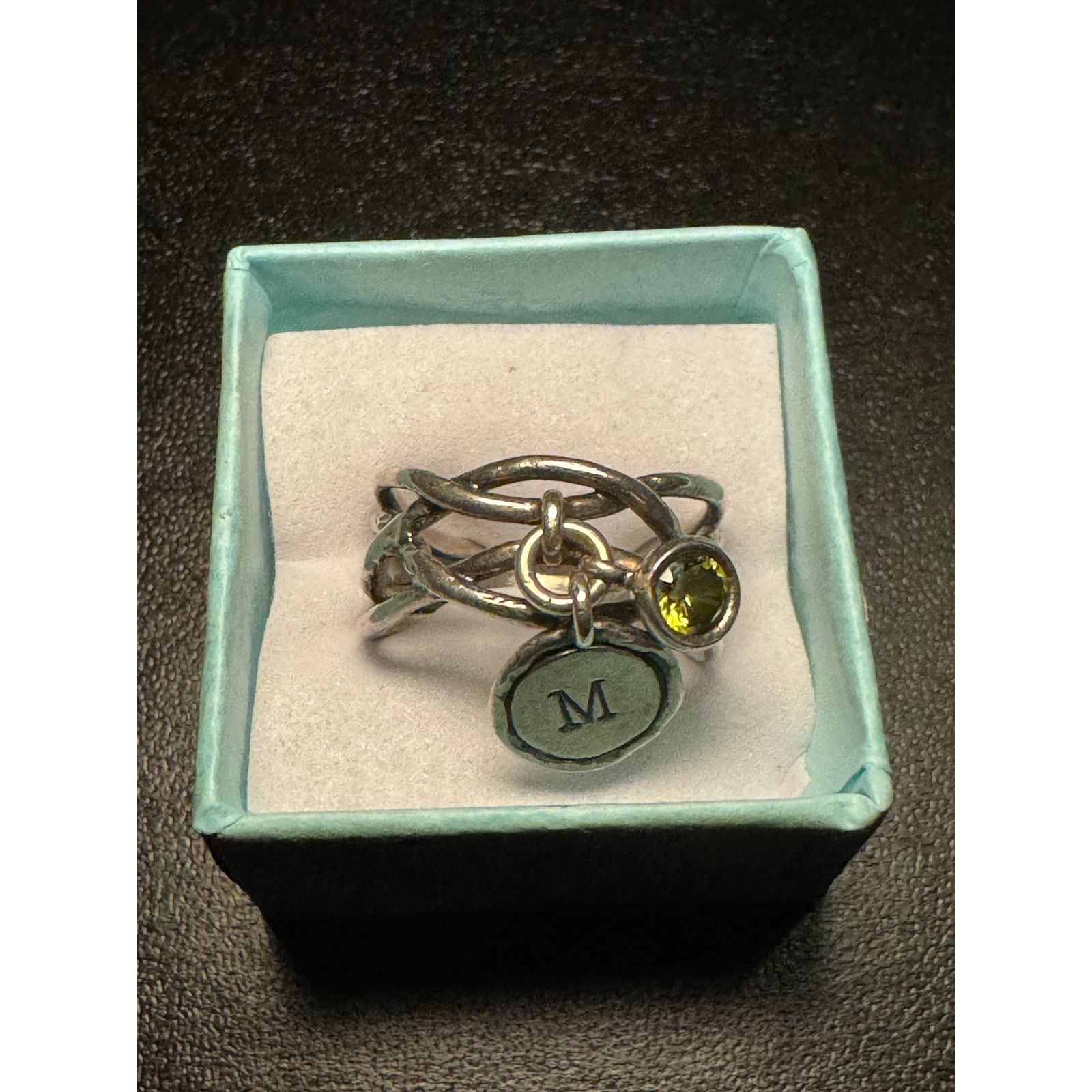 Other Vintage 925 Weaved Silver Band Peridot M Size 10 Charm Ring Size ONE SIZE - 1 Thumbnail