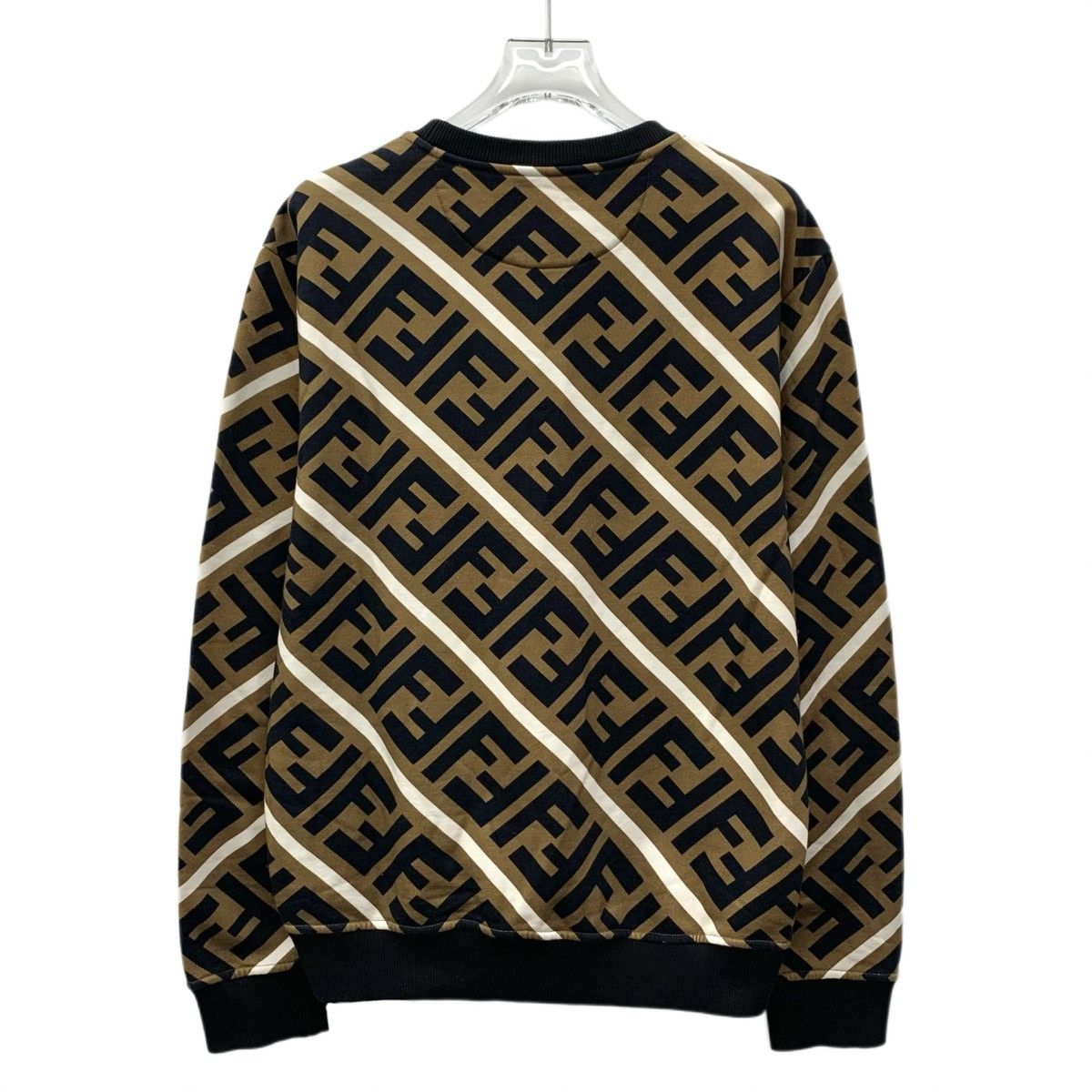 Fendi Fendi Dark Brown Logo All Over Printed Cotton Sweatshirt Size M / US 6-8 / IT 42-44 - 2 Thumbnail