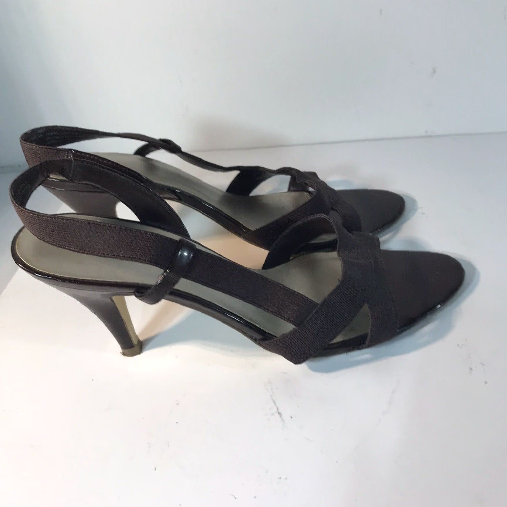 Apt. 9 Apt. 9 Women's Brown Strappy Heels Size 8.5M Open Toe 3in Stiletto Modern Size US 8.5 / IT 38.5 - 4 Thumbnail