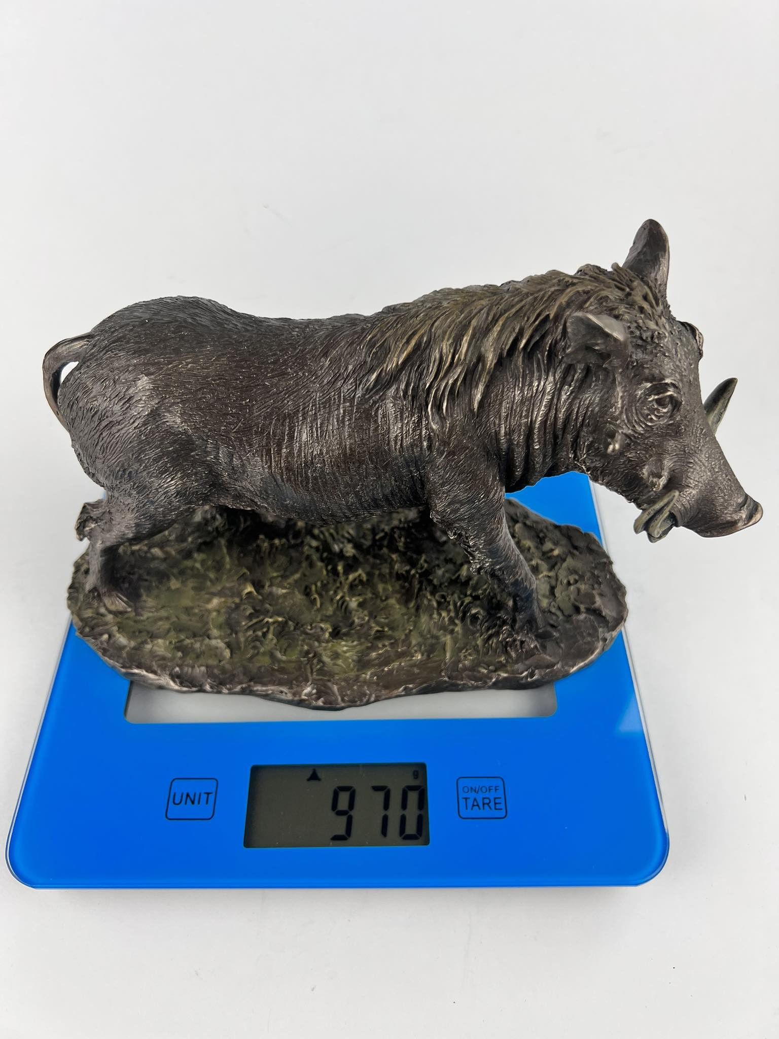 Wild Boar Statue Figure Polystone Bronze Made in Italy 20 cm