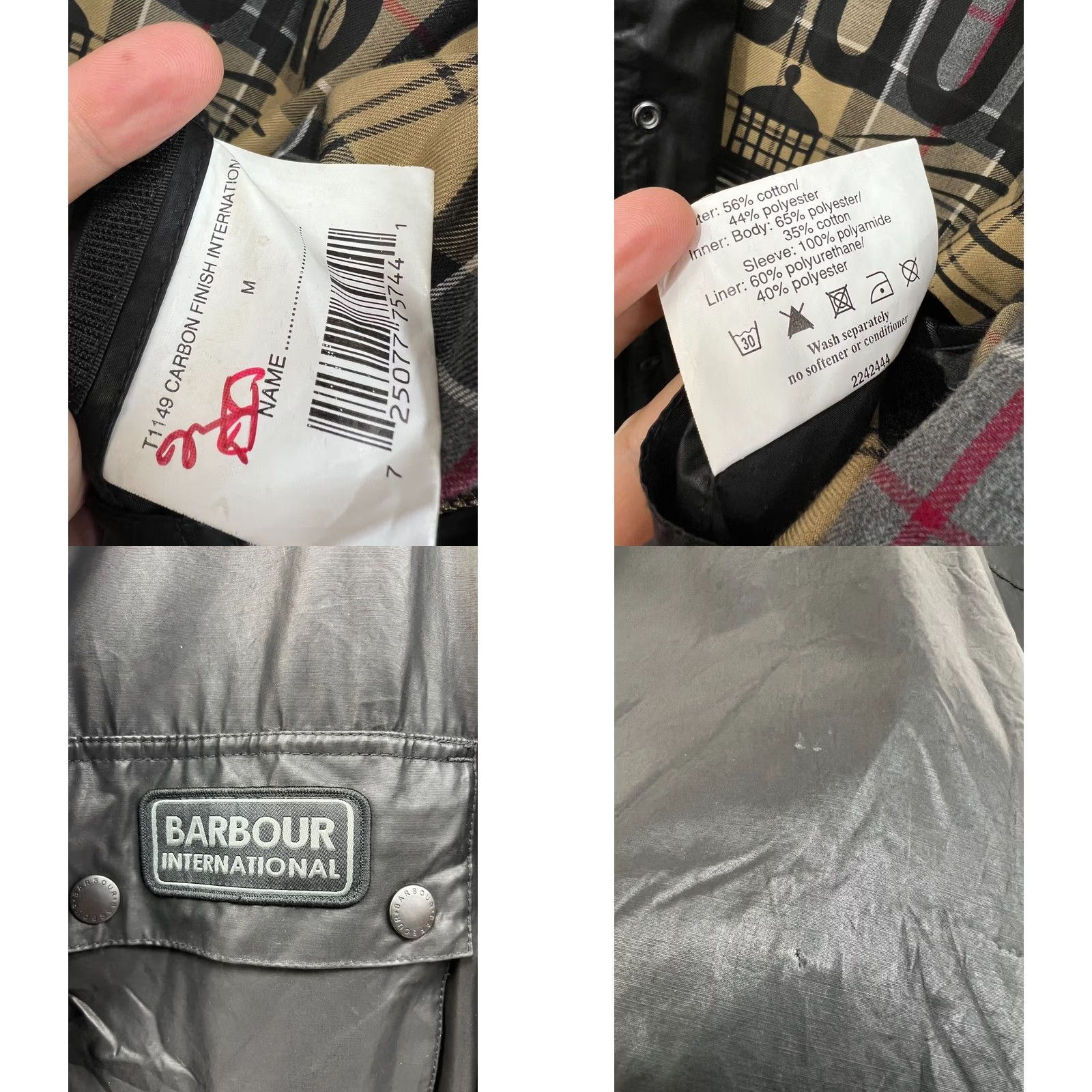 Barbour Barbour Jacket Mens M Black Carbon Finish International Waterproof Breathable Size US M / EU 48-50 / 2 - 8 Thumbnail