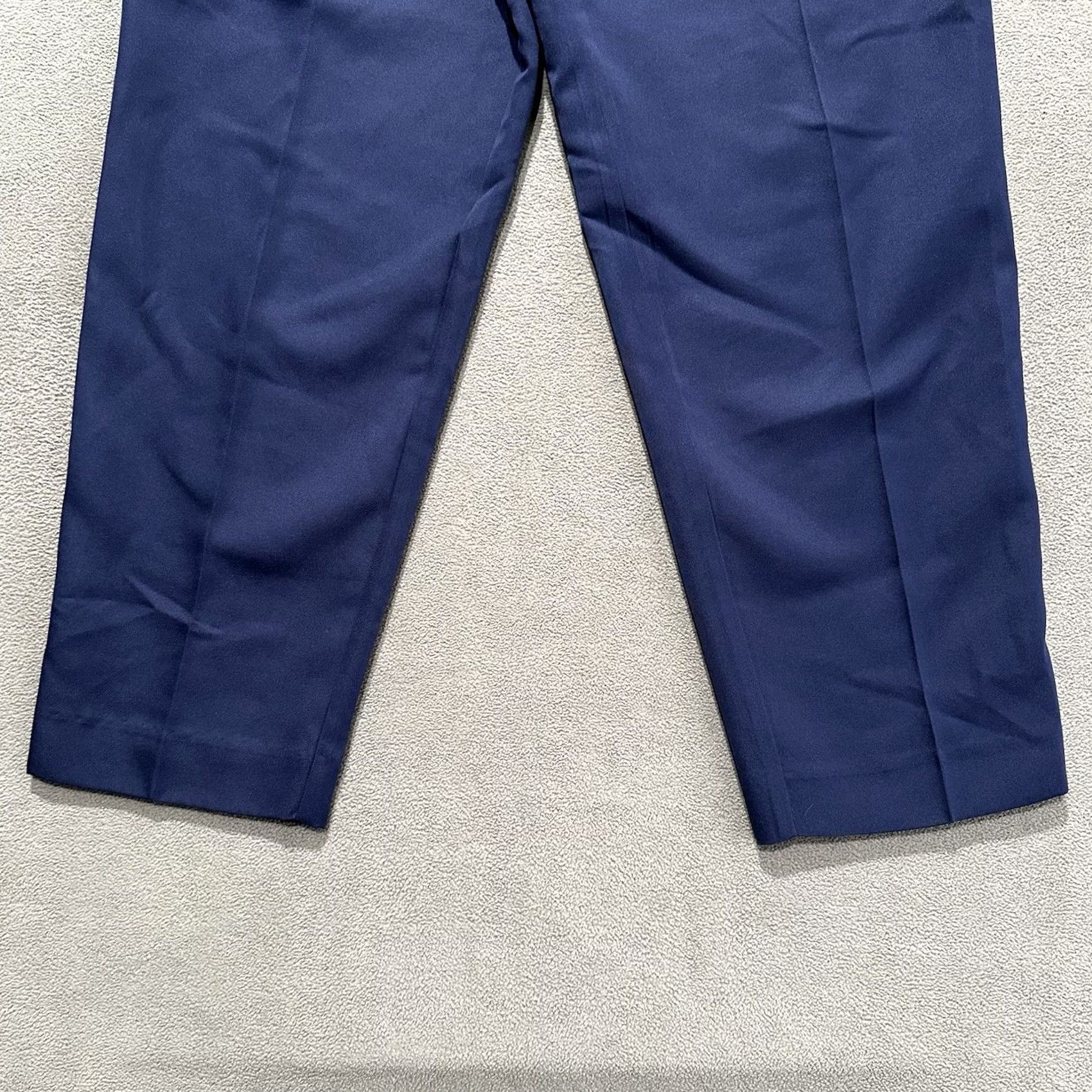 Talbots Talbots Womens Pants 8P Navy Blue Double Pleated Stretch Office Trouser Size 30" / US 8 / IT 44 - 5 Thumbnail