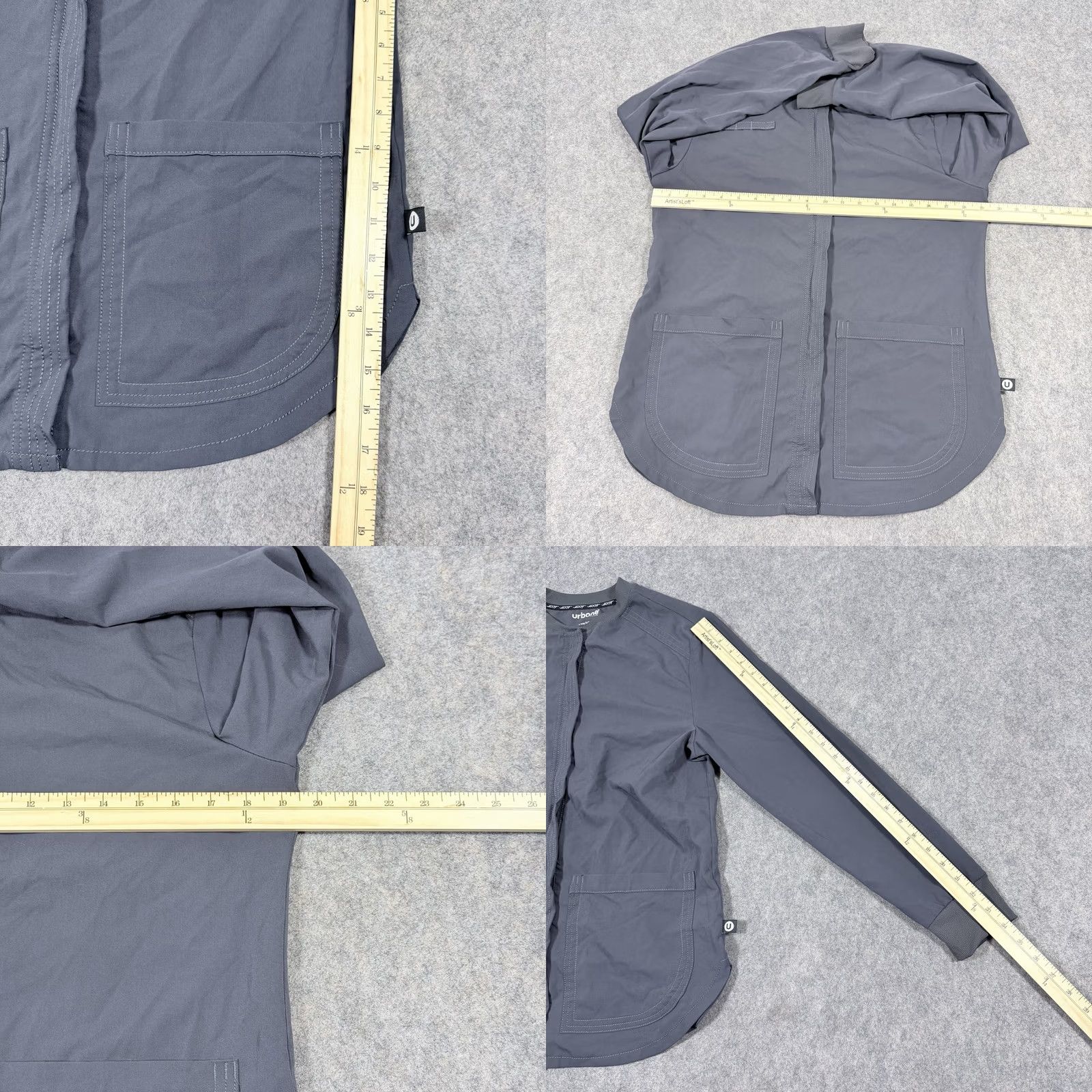 Vintage Urbane Full-Zip Long Sleeve Warm-Up Scrub Jacket Gray Women's Size Small jackets Size S / US 4 / IT 40 - 9 Thumbnail