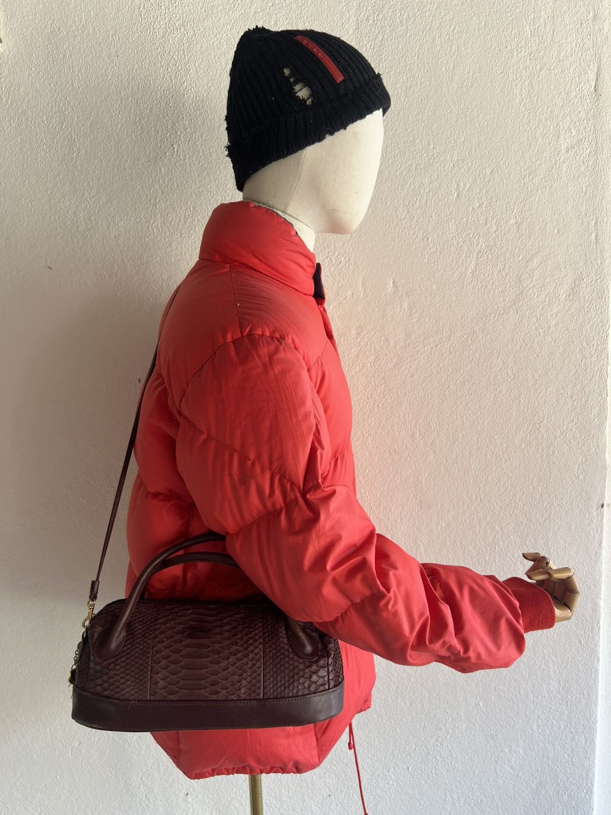 Leather Vintage GRES PARIS Python Skin Leather 2 Way Mini Boston Bag Size ONE SIZE - 4 Thumbnail