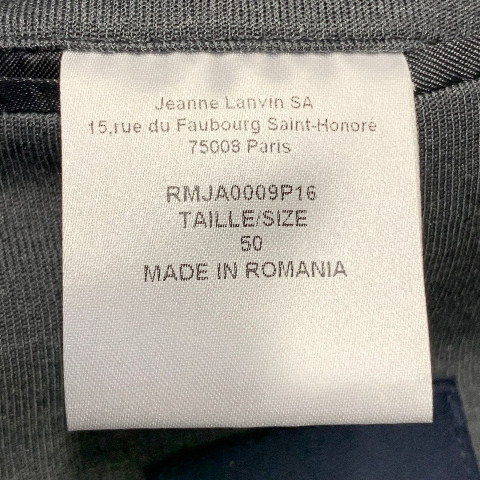 Size M Grey Silk Cotton Blend Snaps Notch Lapel Jacket