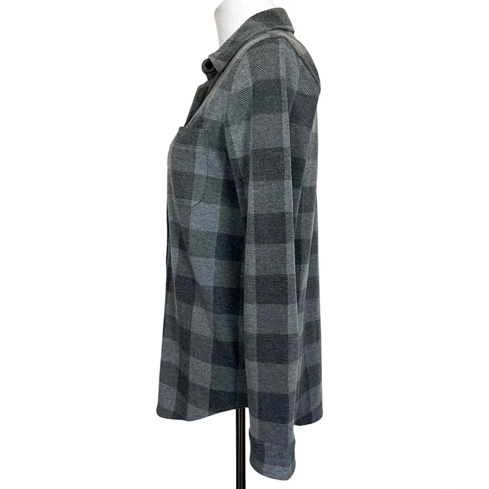 Quince Quince Women’s Plaid Fleece Top Gray Button Front Long Sleeve Sz S Shirt Womens Set Stretch Size S / US 4 / IT 40 - 3 Thumbnail