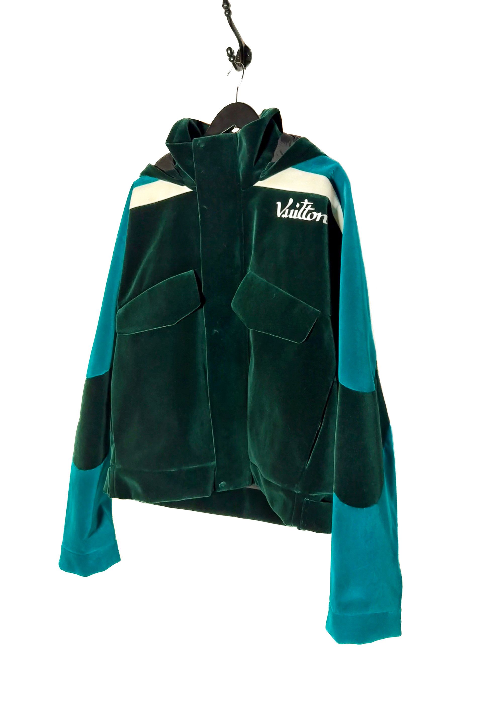 Louis Vuitton Louis Vuitton Colorblock Green Velvet Windbreaker Jacket Size US XL / EU 56 / 4 - 2 Thumbnail