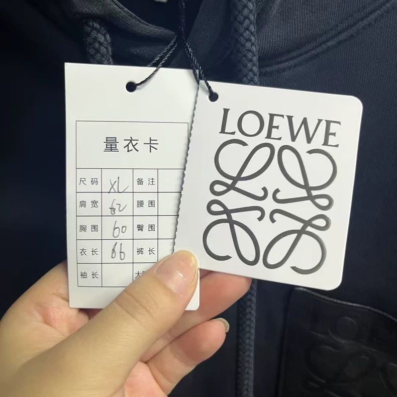 Loewe LOEWE Black Leather Patch Hooded Sweatshirt Size XL / US 12-14 / IT 48-50 - 3 Thumbnail