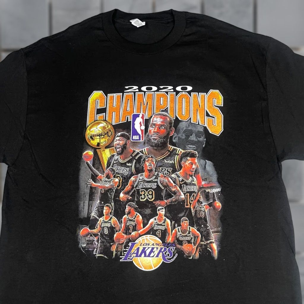 NBA Lakers Championship Tshirt Adult XL Black Lebron AD 2020 NBA Finals Champions Tshirt** Size US XL / EU 56 / 4 - 1 Thumbnail