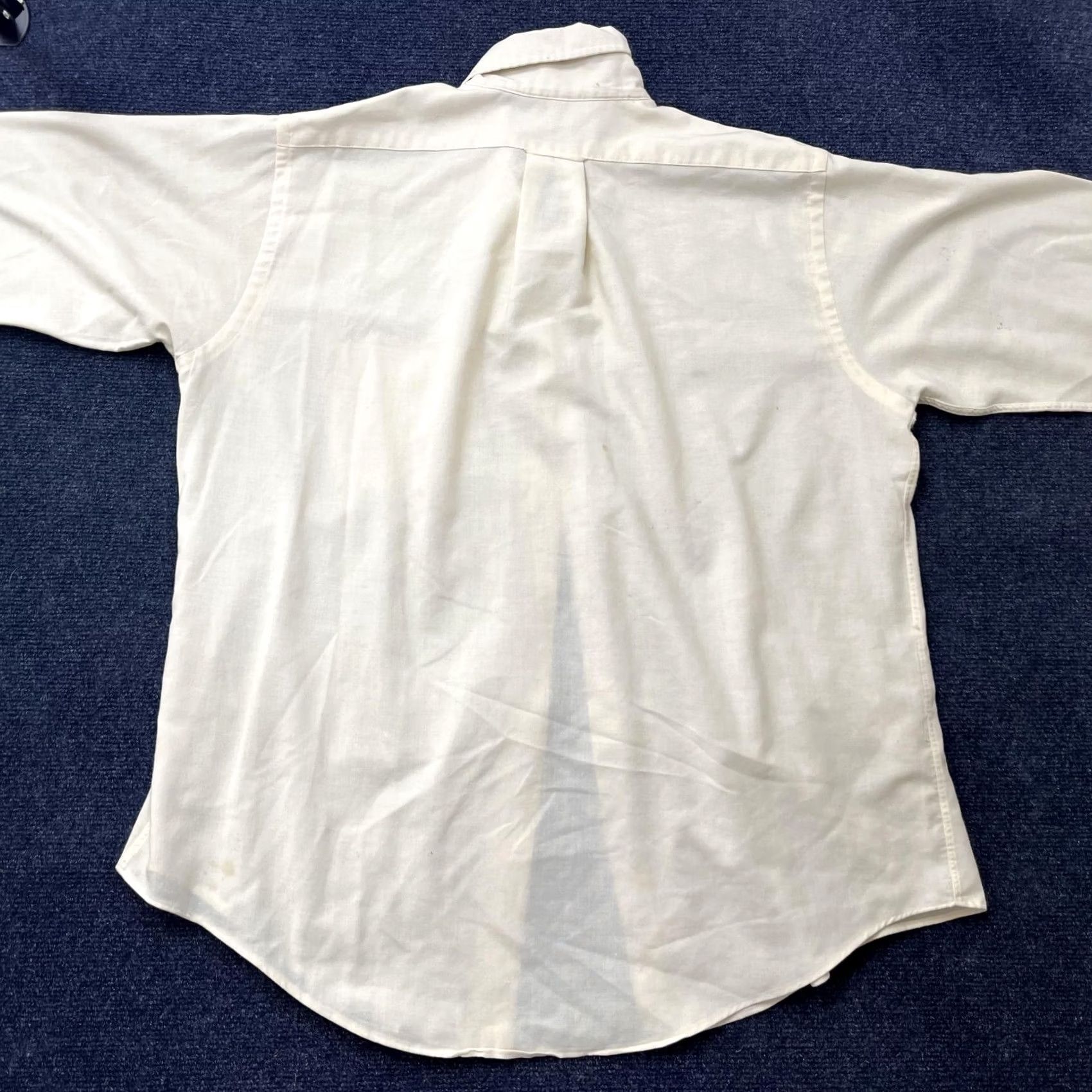 Vintage VINTAGE Durable Press Dress Shirt Mens XL White Wrinkle Resistant Long Sleeve 70s Business Formal Size 46R - 3 Thumbnail
