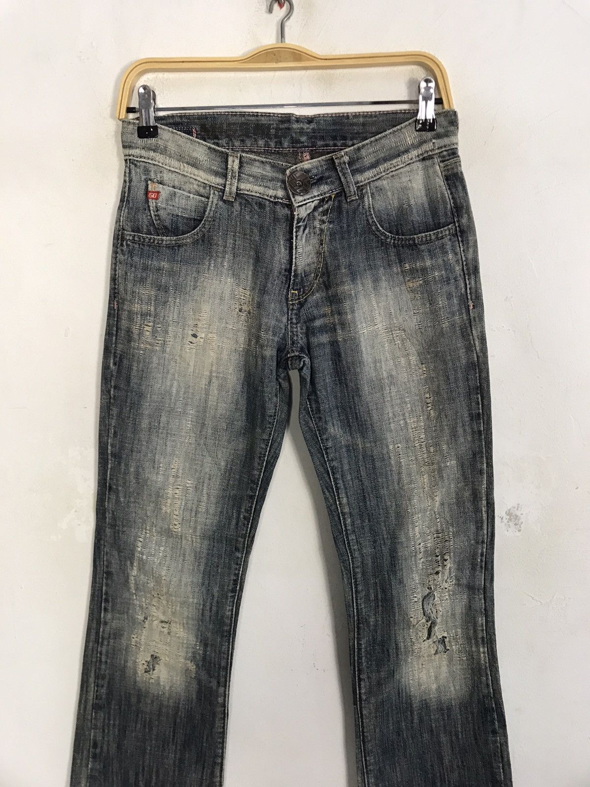 Miss Sixty Miss Sixty Distressed Indigo Denim Jeans Relaxed Tapered Size 27" / US 4 / IT 40 - 3 Thumbnail