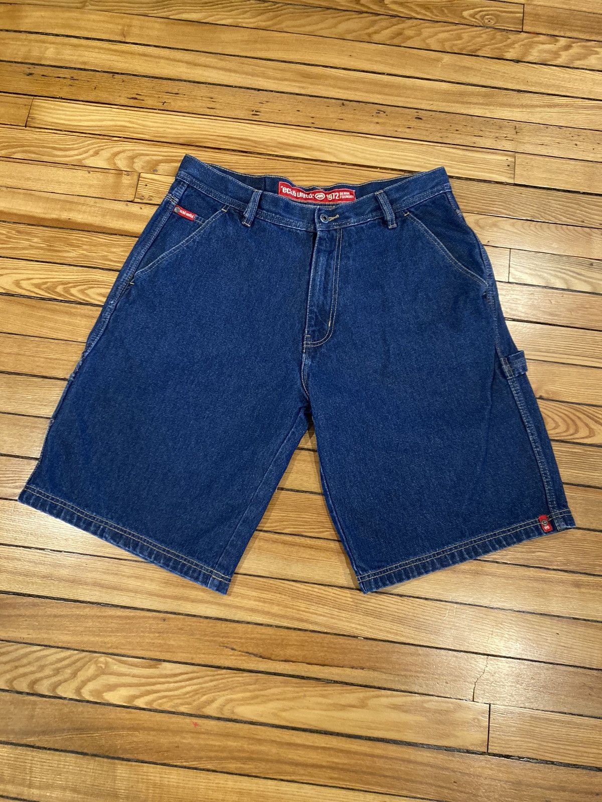 Ecko Unltd. Echo denim jean shorts jorts blue size 36 y2k vintage 1990s Size US 36 / EU 52 - 2 Thumbnail