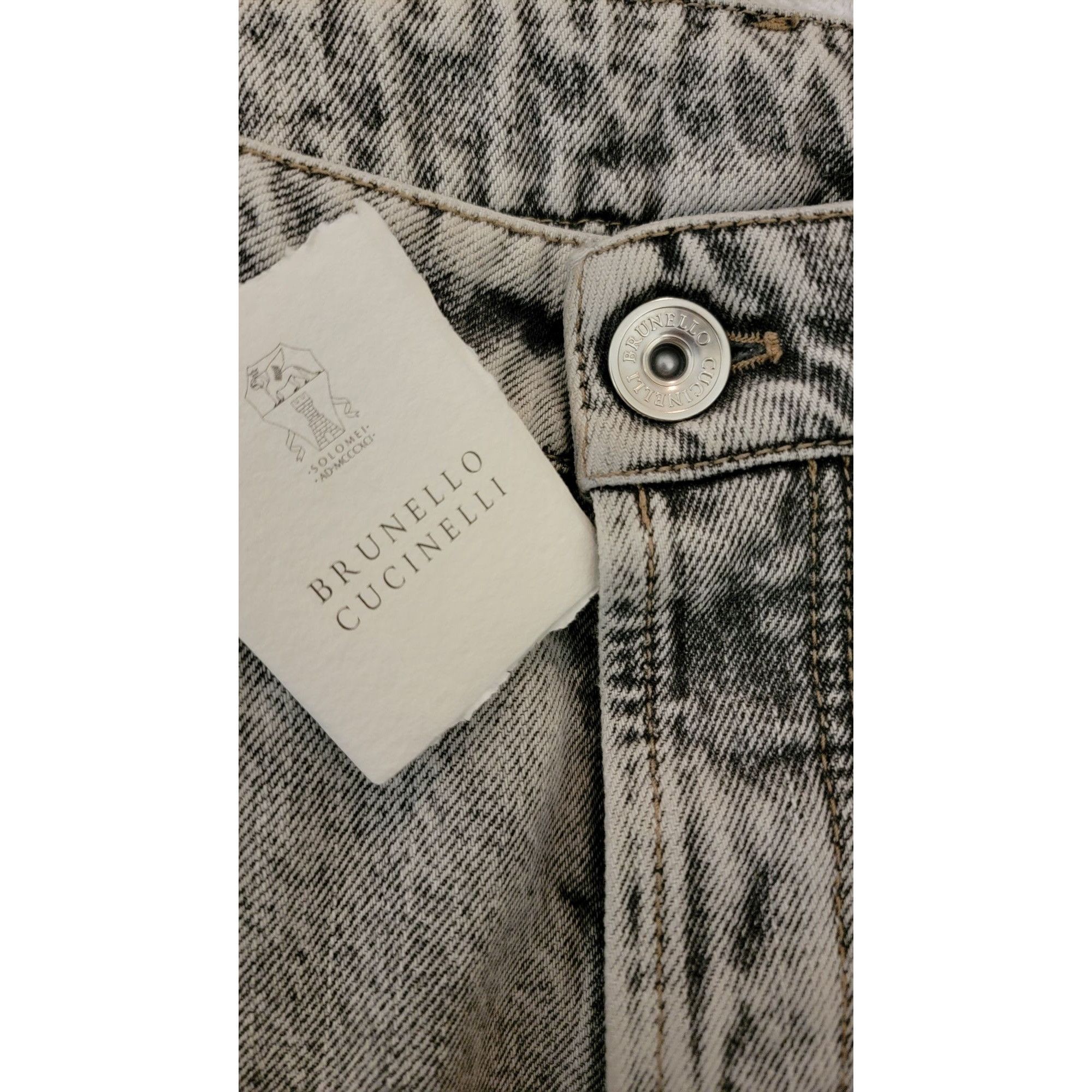 Brunello Cucinelli Brunello Cucinelli Men’s Grey/Black Acid Wash Jeans – IT Siz Size US 32 / EU 48 - 5 Thumbnail