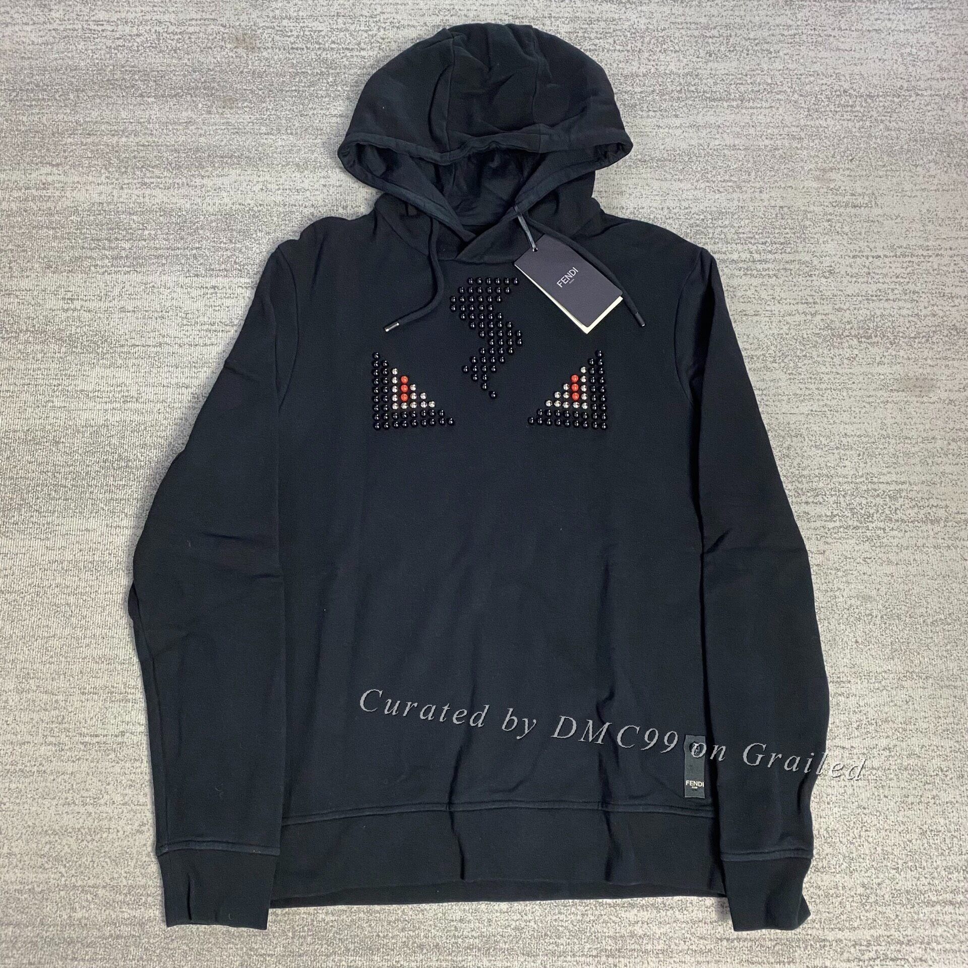 Fendi Fendi Black Hoodie with Monster Eyes | Grailed