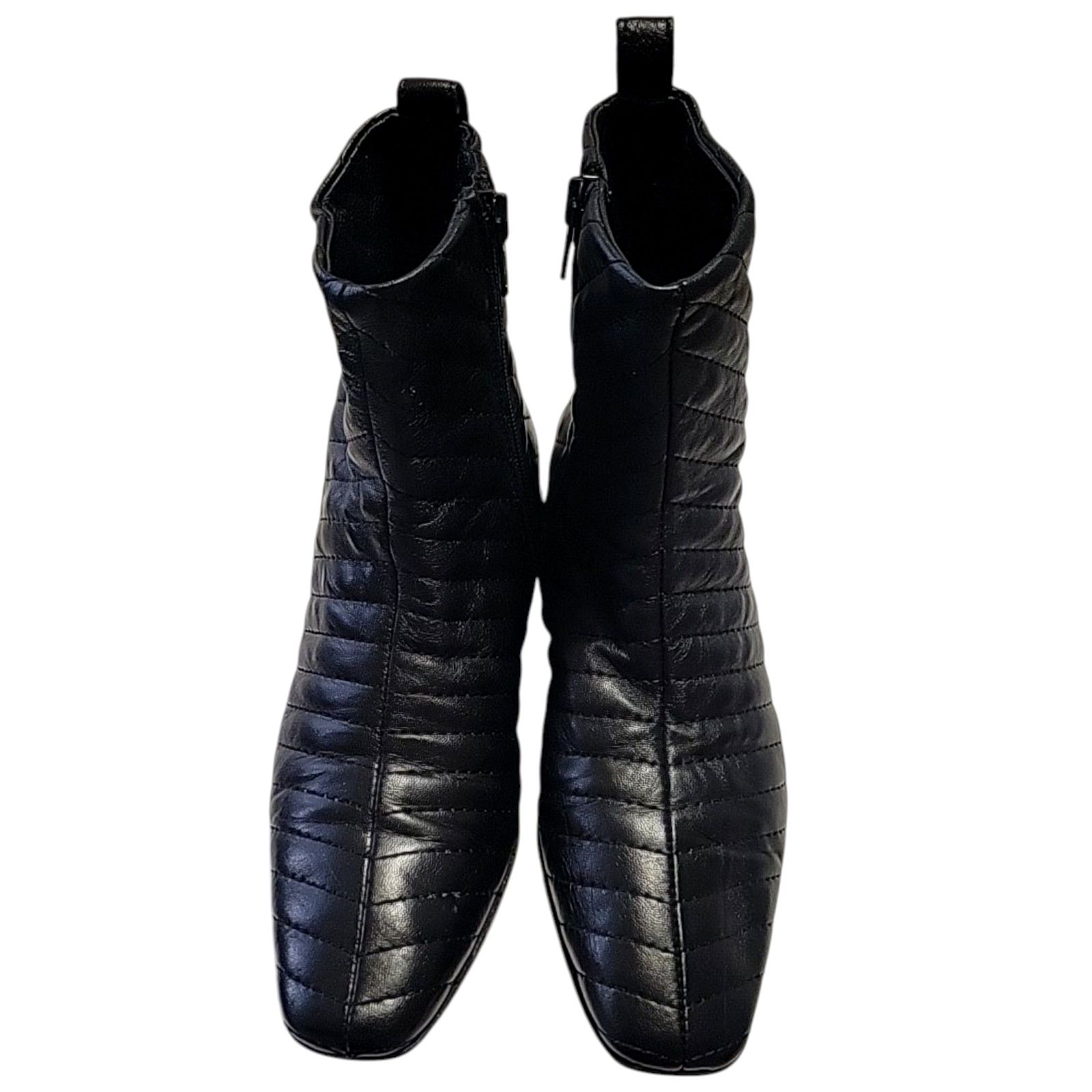 NAMESAKE NAPOLEONI QUILTED BLACK Leather Block Heel Zipped Women Boot Size US 8 / IT 38 - 4 Thumbnail