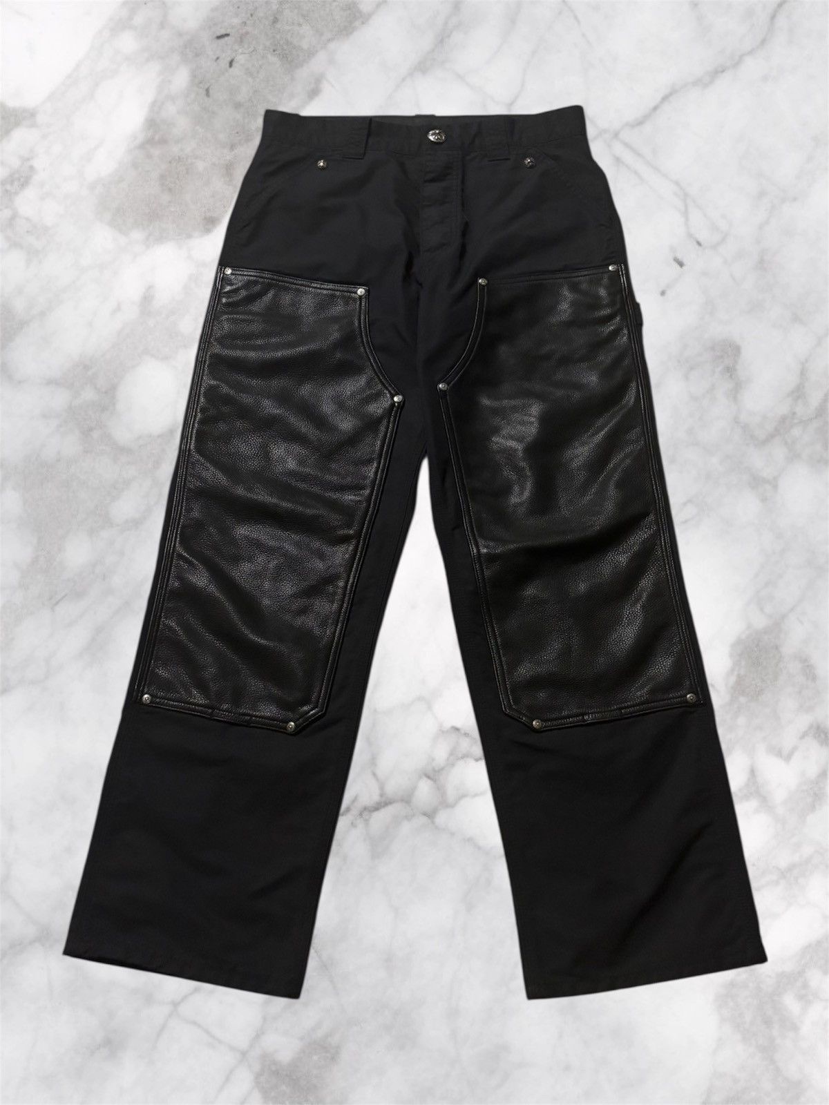Chrome Hearts Chrome Hearts Jeans Double Knee Carpenter Pants Black Nylon Size US 30 / EU 46 - 1 Thumbnail