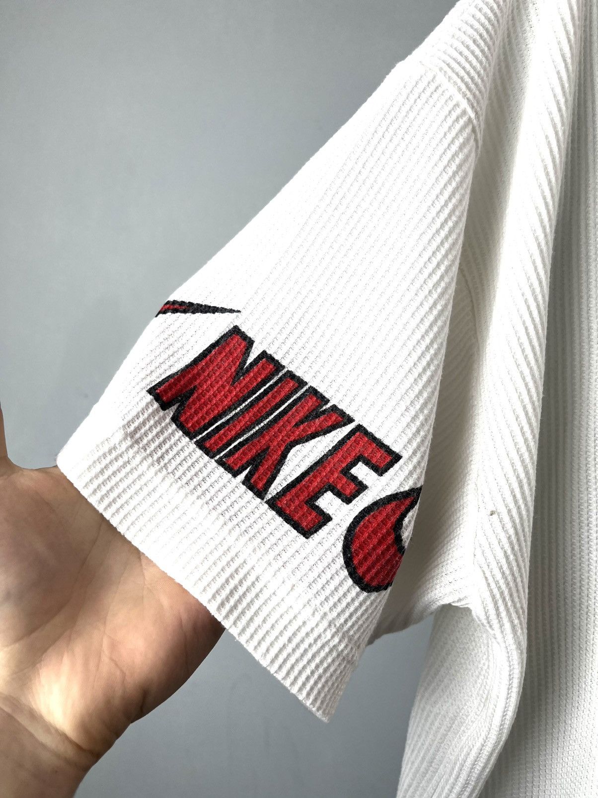 Nike 1990’s Vintage Nike Graphic Logo Waffle T Shirt Monogram Size US XL / EU 56 / 4 - 3 Thumbnail