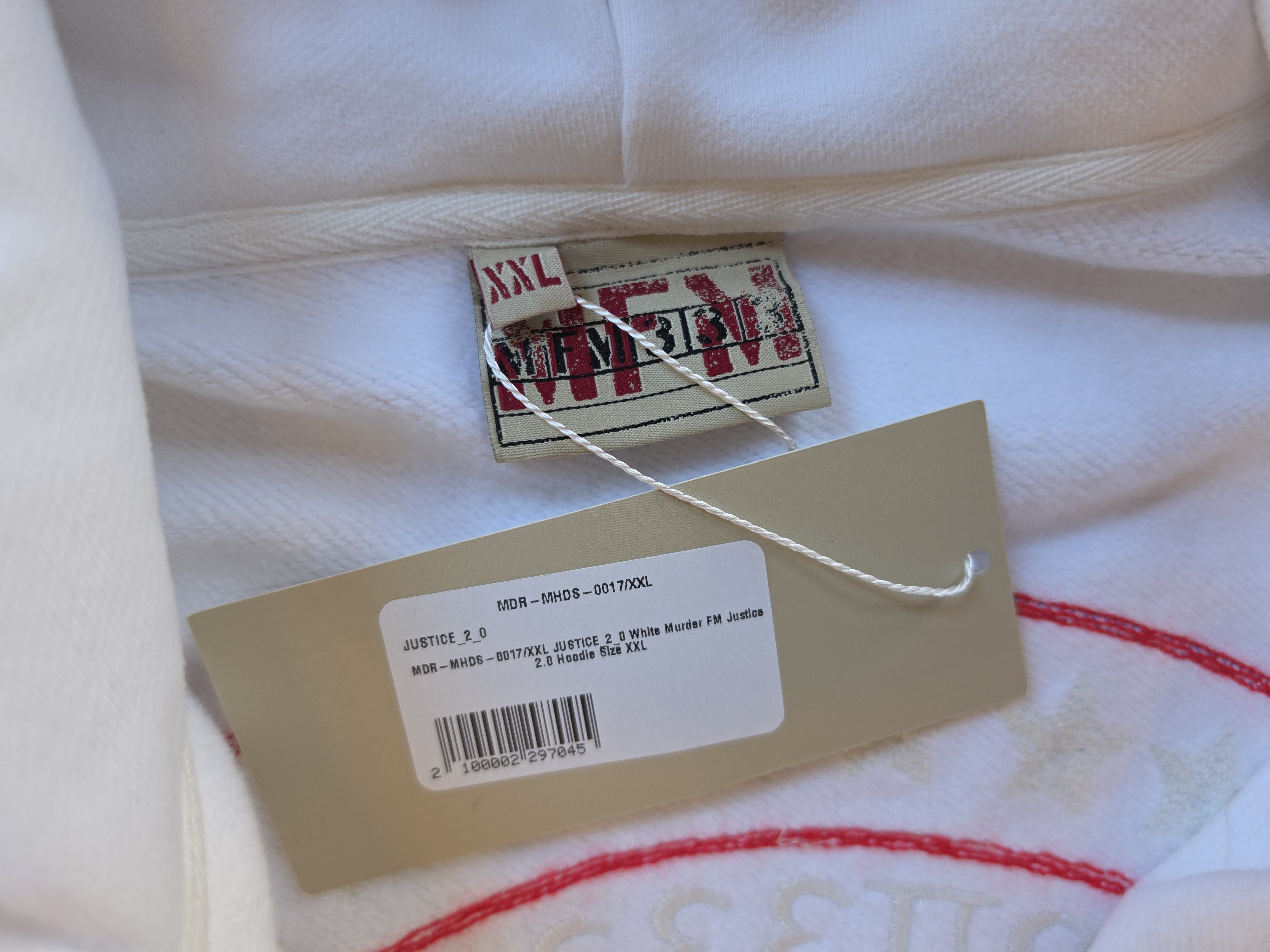murd333r.fm MURD333R.FM WHITE JUSTICE 2.0 HOODIE Size US XXL / EU 58 / 5 - 3 Thumbnail
