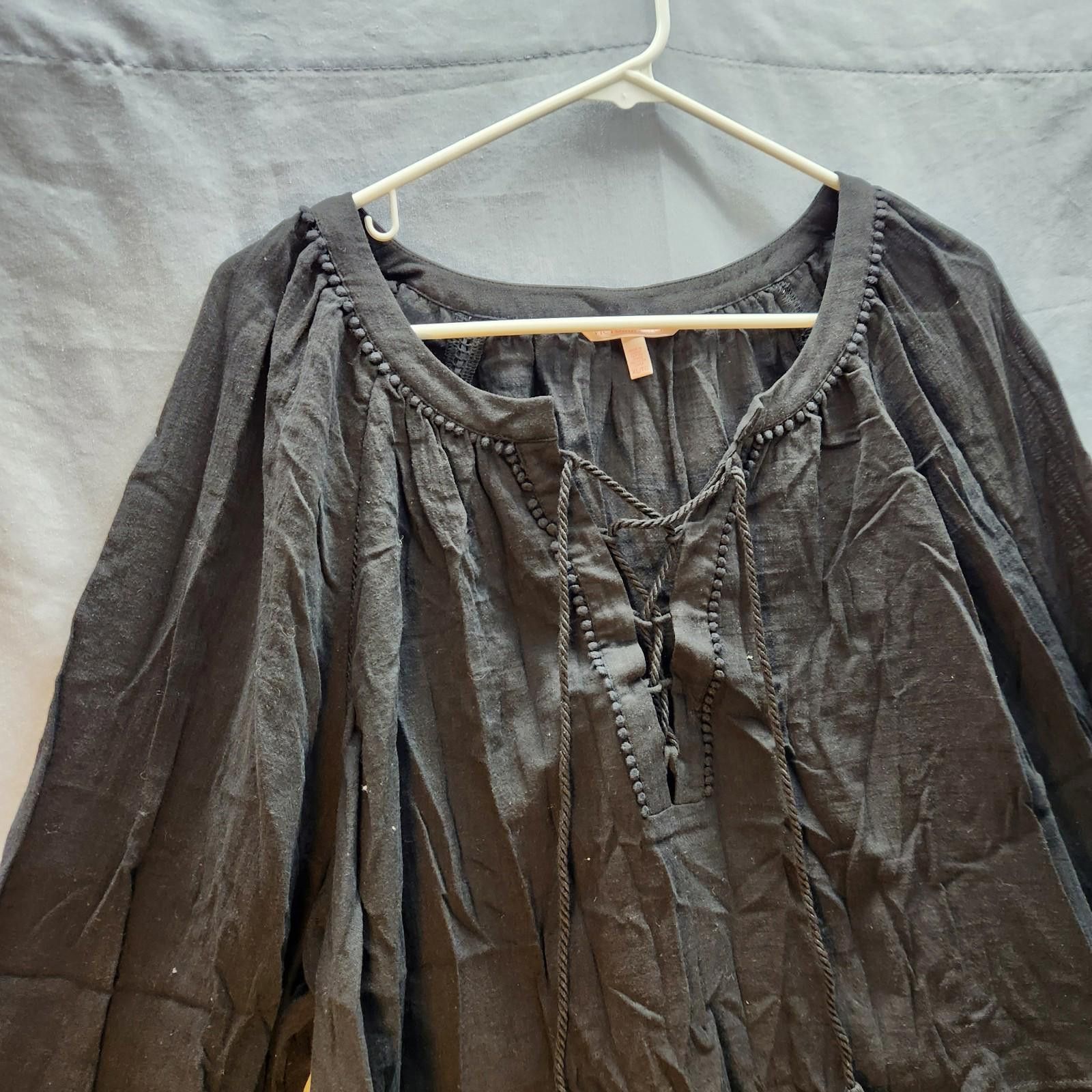 Designer Victoria Secret Black Lace Blouse Size Large Size L / US 10 / IT 46 - 2 Thumbnail
