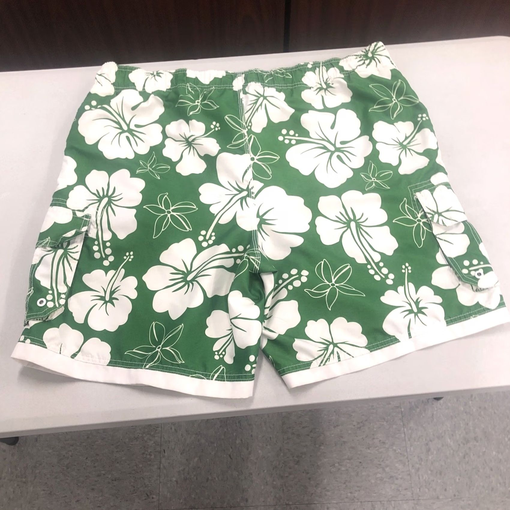Swims OP Hawaiian Board Shorts Mens Turf Green Floral 42 Drawstring Pockets Beach Surf Swim Bottoms Men Size US 42 / EU 58 - 7 Thumbnail