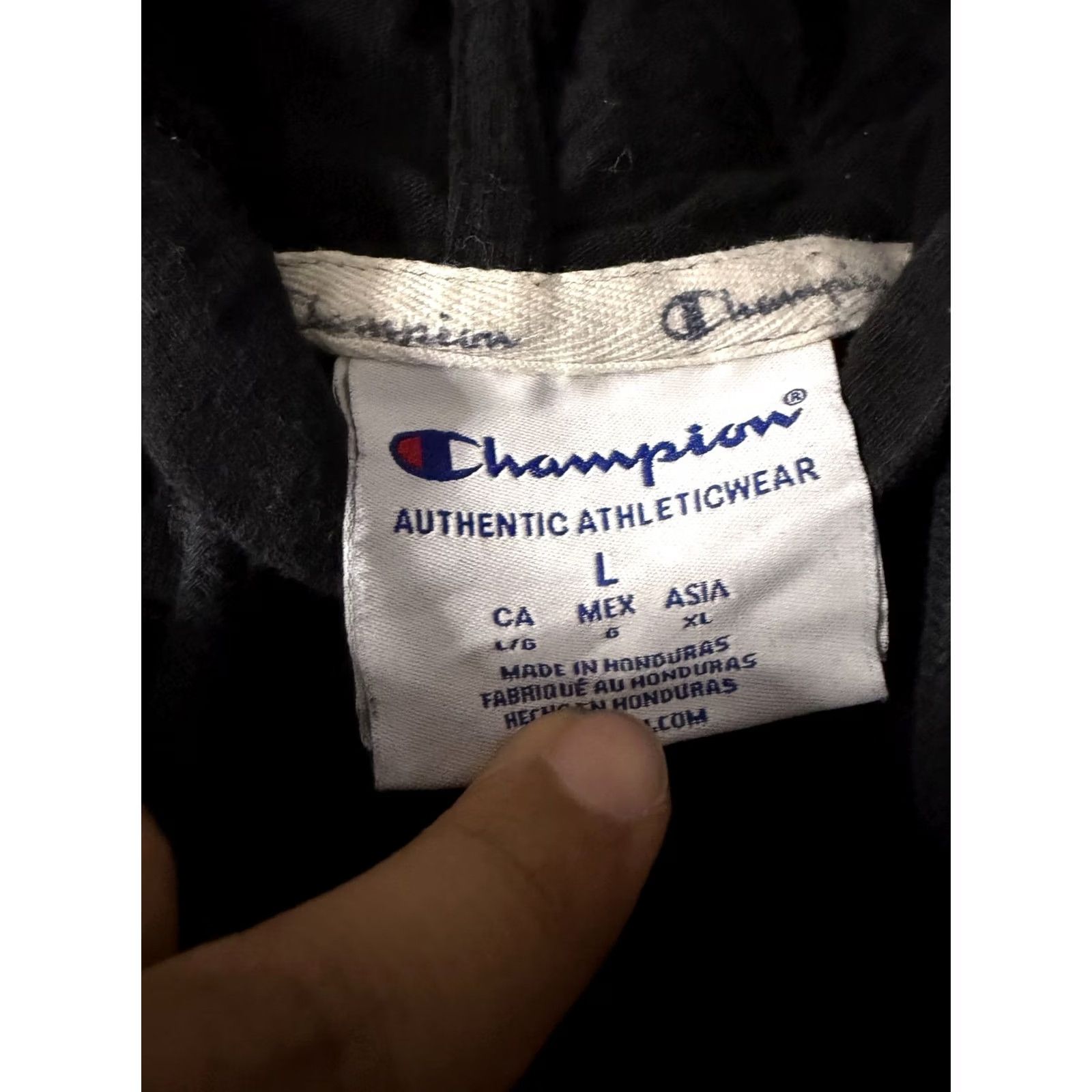 Champion Champion Hoodie Mens Large Black Lightweight Pullover Sweatshirt Size US L / EU 52-54 / 3 - 5 Thumbnail