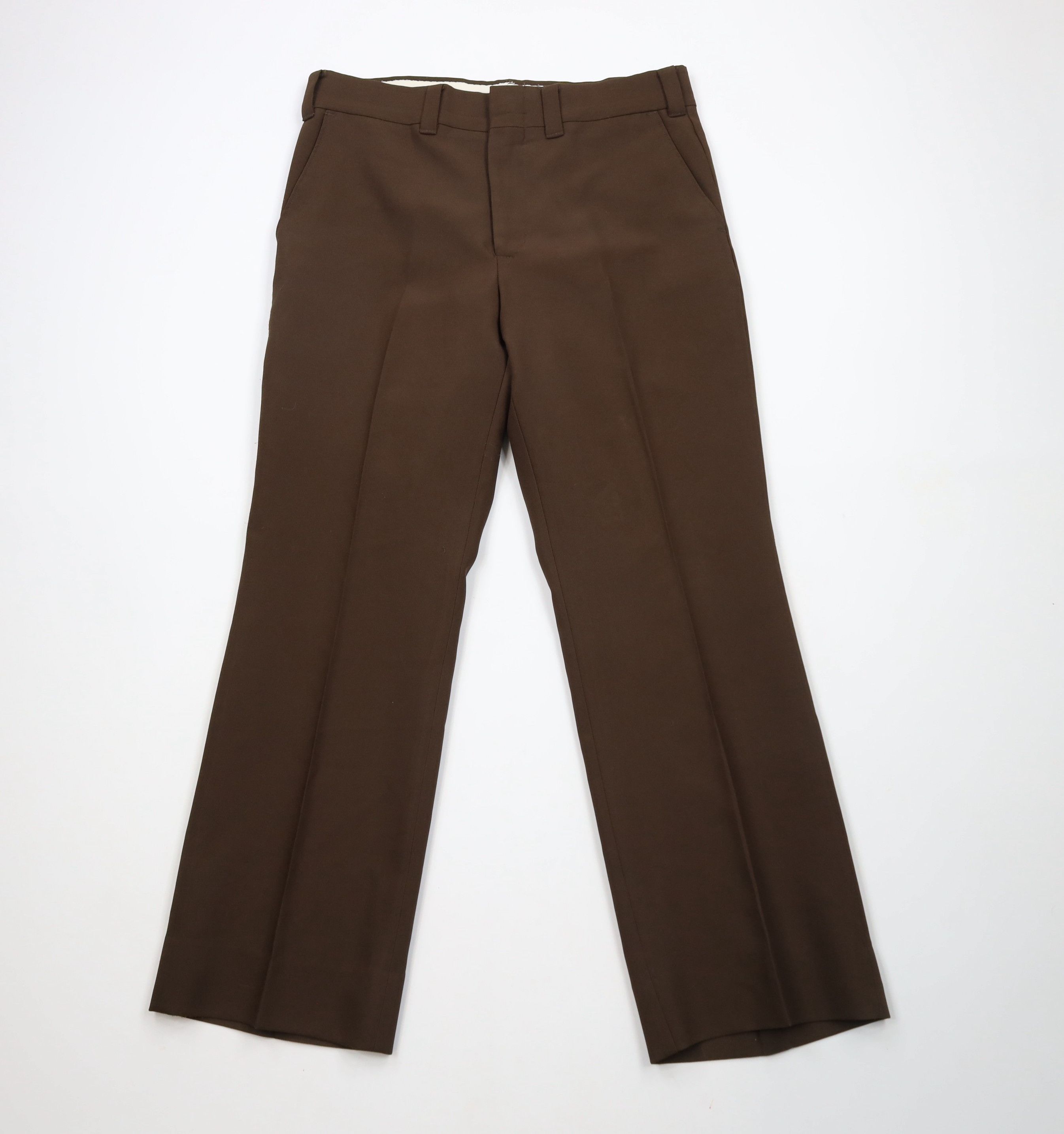 Vintage Vintage 70s Streetwear Bell Bottoms Chino Pants Brown USA Size US 34 / EU 50 - 1 Thumbnail