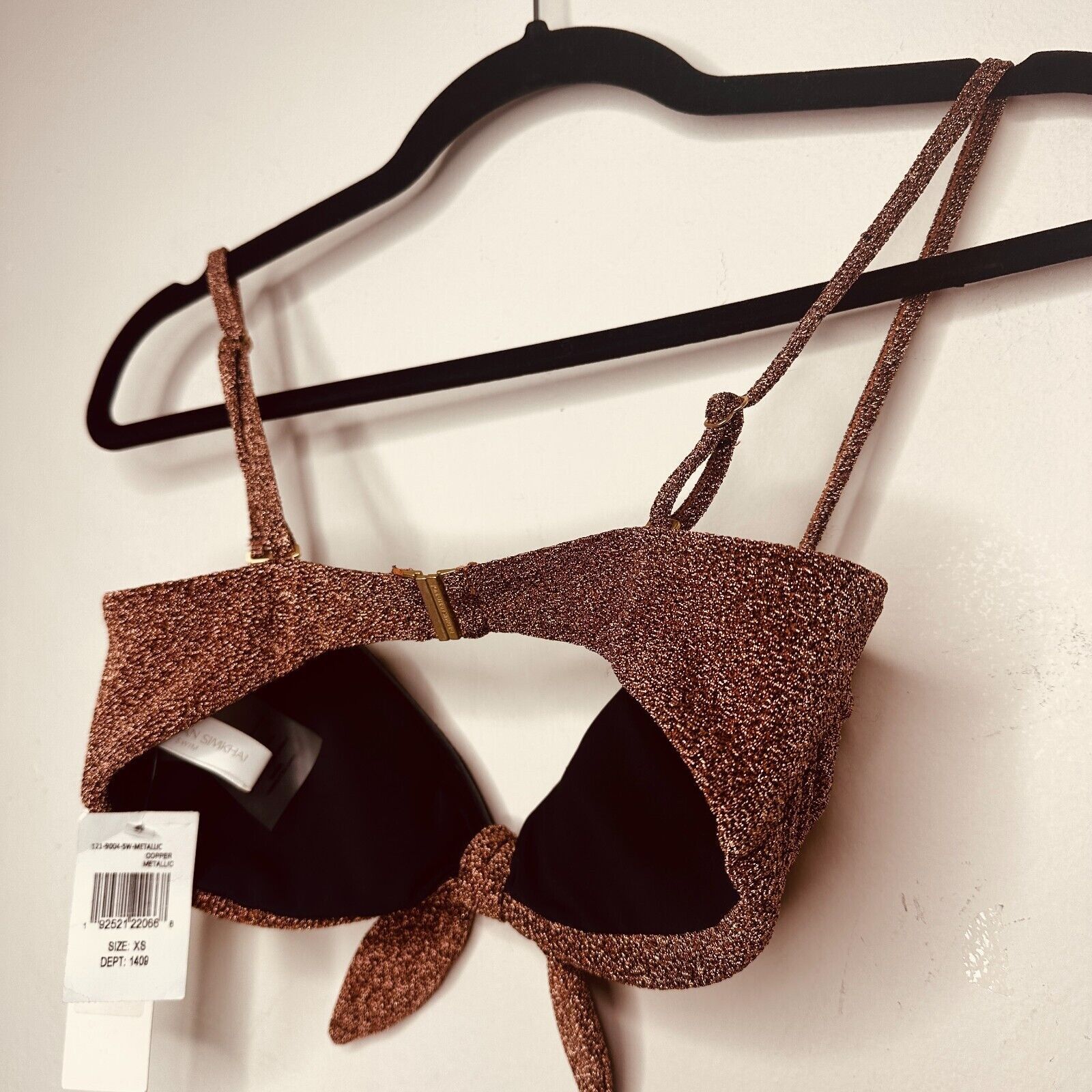 Jonathan Simkhai NWT Johathan Simkhai Katrine Copper Bikini Tie-Front XS Size XS / US 0-2 / IT 36-38 - 6 Thumbnail