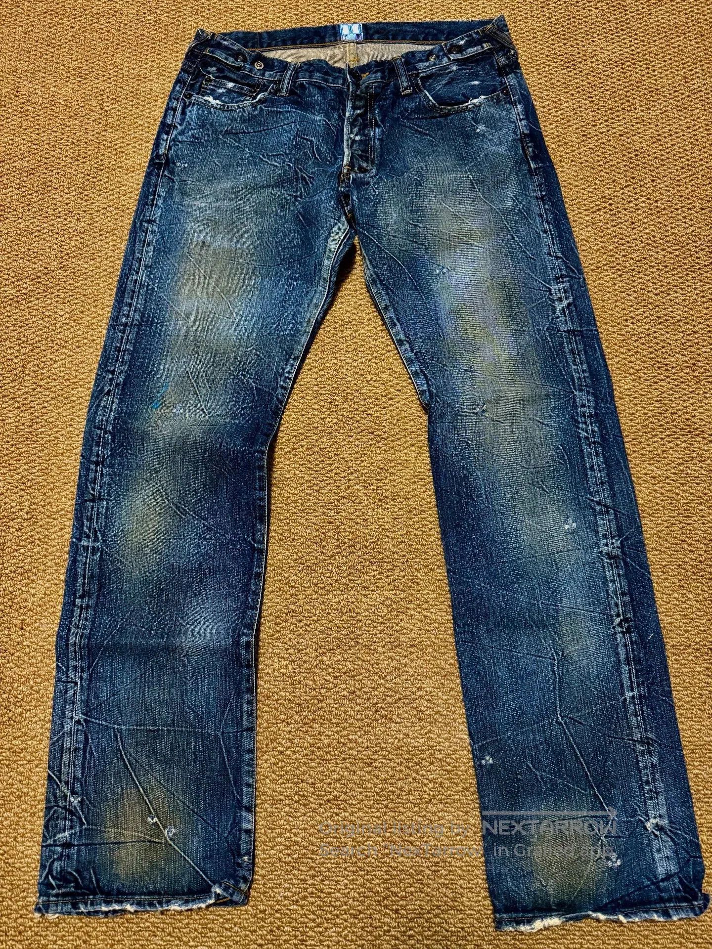 Visvim Blue Distressed Denim Jeans. Size US 34 / EU 50 - 1 Thumbnail