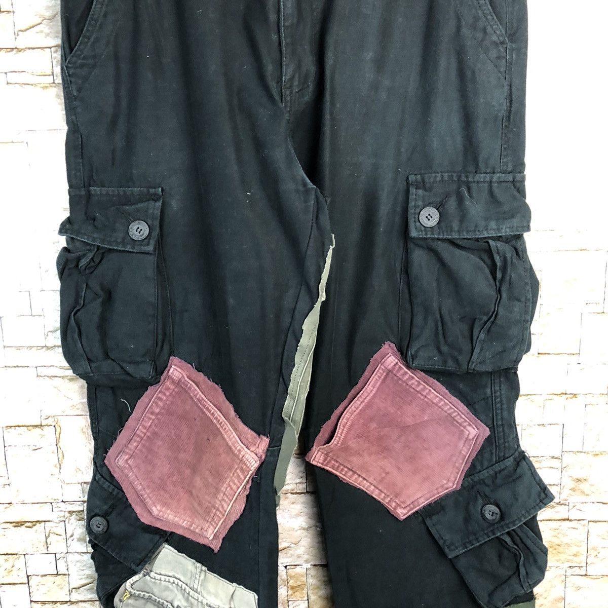 Japanese Brand Matchstick Black Cargo Multipocket Pants #A145 Size US 34 / EU 50 - 6 Thumbnail
