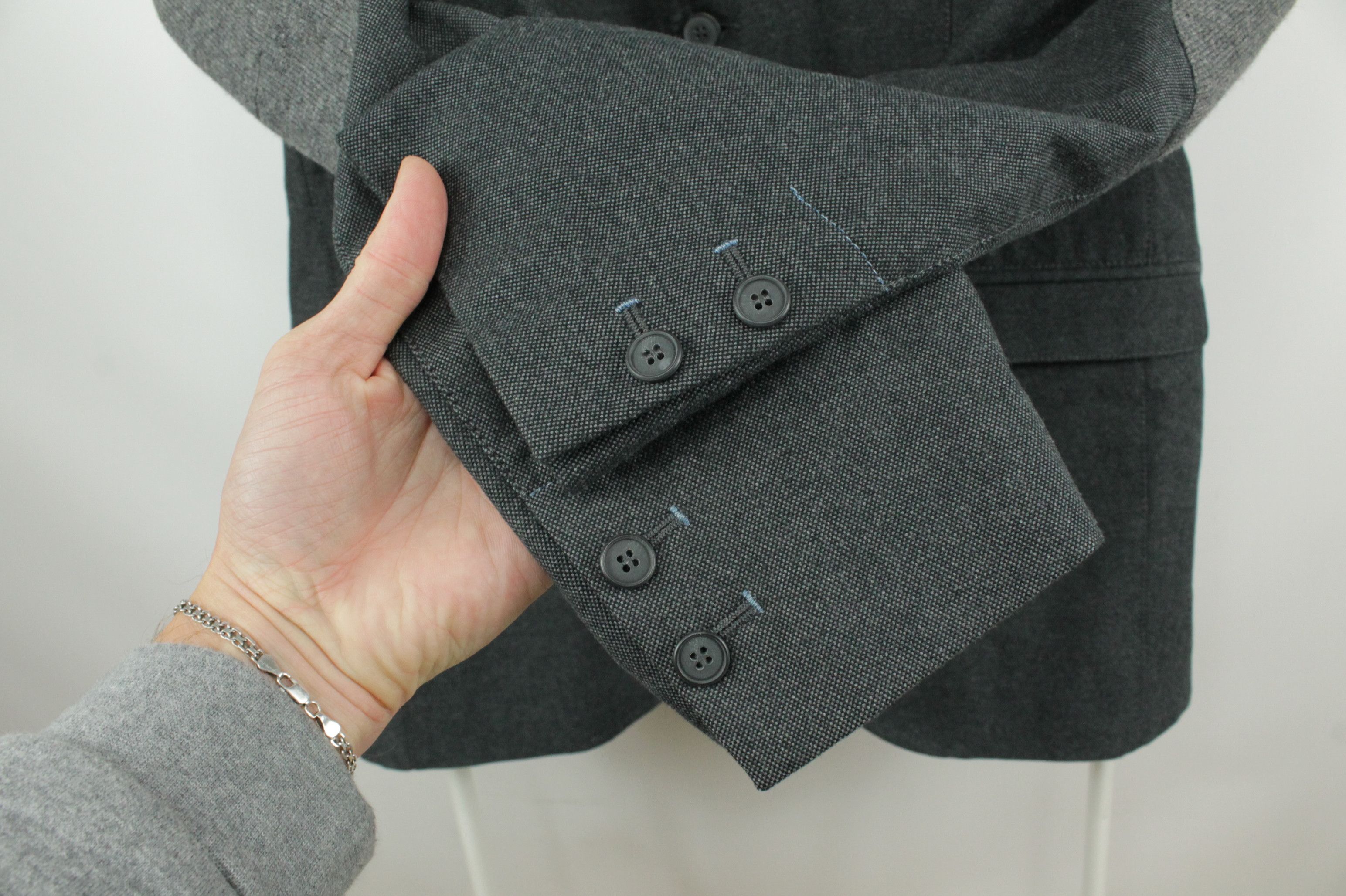 Officina36 Officina36 Gray Cotton Slim Fit Blazer Jacket Size US L / EU 52-54 / 3 - 4 Thumbnail