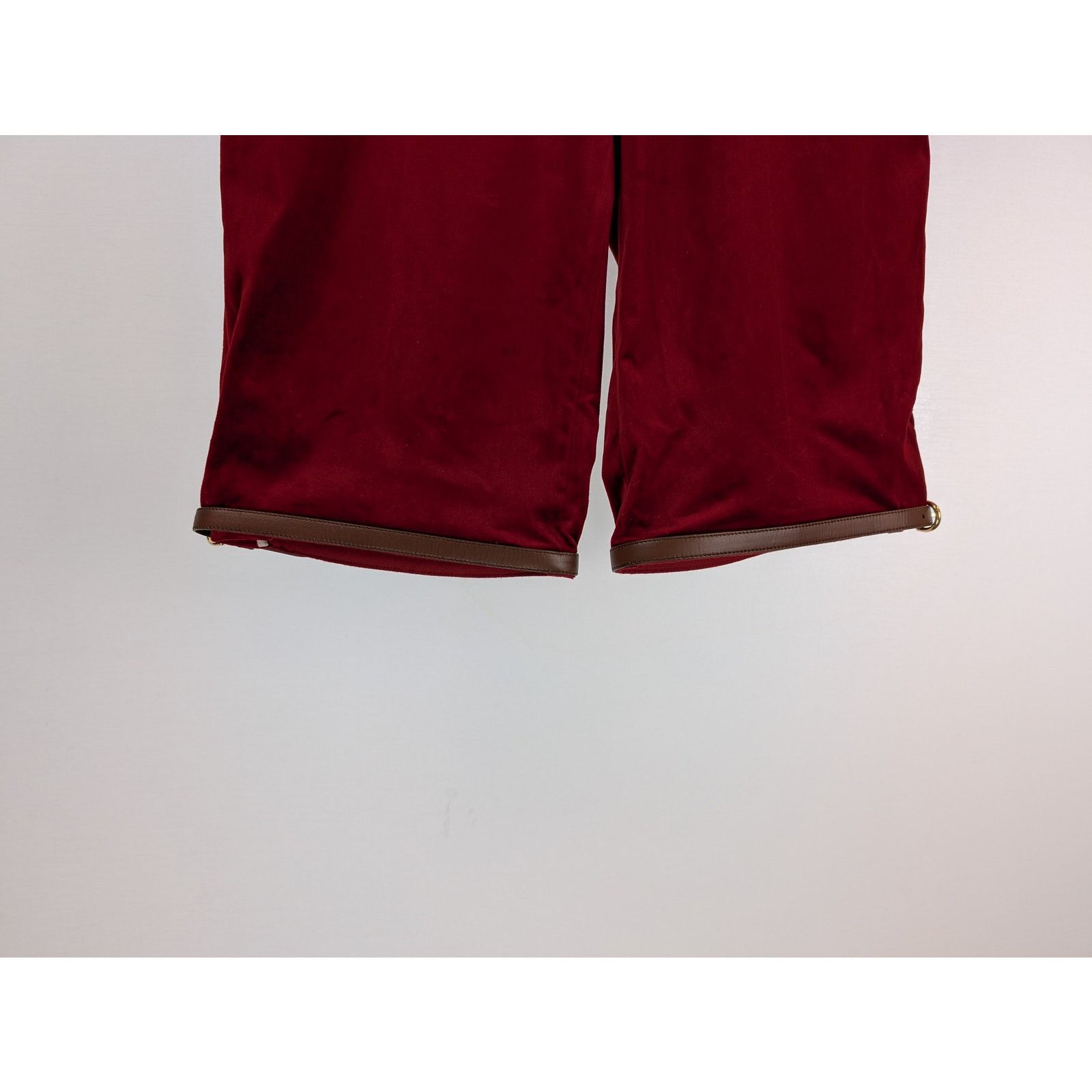 Gucci o1rshd1 Stretch Velvet W/Leather Short Pant in Fire/Mix Size US 32 / EU 48 - 3 Thumbnail