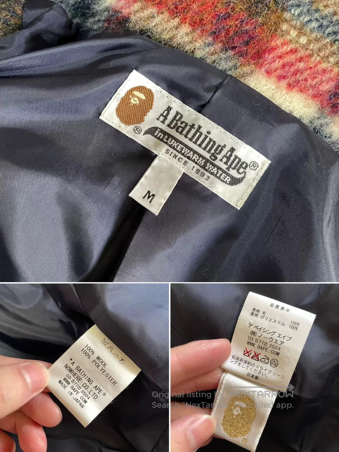 Bape bape check wool double-breasted coat. Size US M / EU 48-50 / 2 - 7 Thumbnail