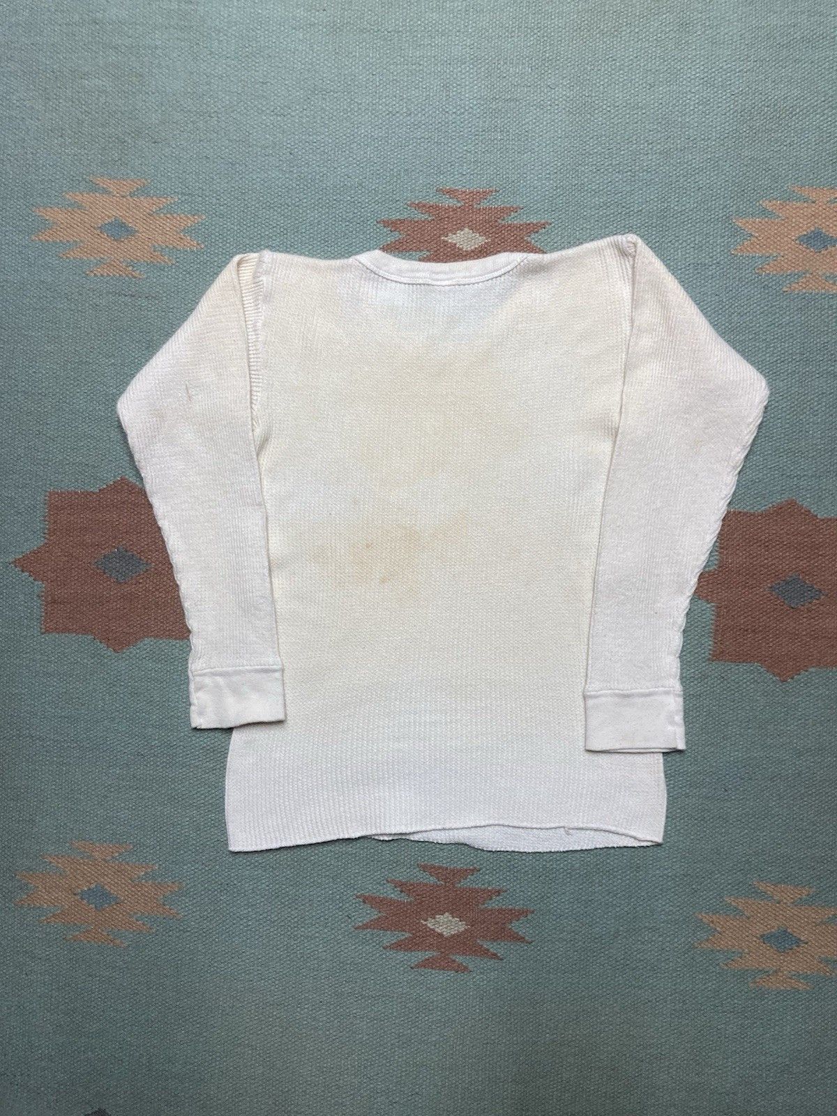 Vintage Vtg 70s waffle knit thermal shirt Kmart cotton blank small Size S / US 4 / IT 40 - 6 Thumbnail
