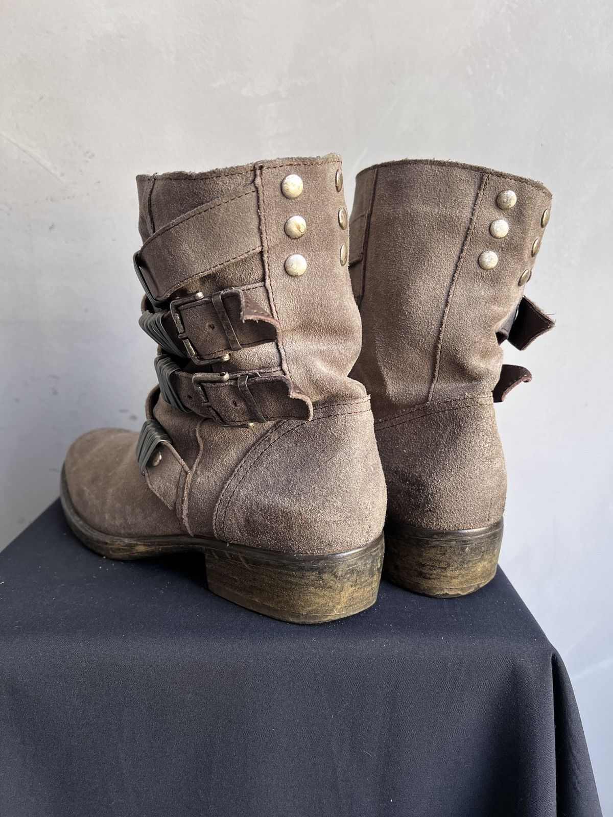 14th Addiction 14th Addiction Leather Brown High Boots punk A.S. 98 style Size US 7.5 / EU 40-41 - 6 Thumbnail