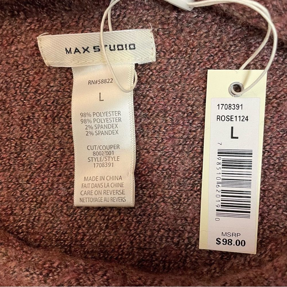 Other NWT New $98 Max Studio Bubble Sleeve Rose Sweater Size L Size L / US 10 / IT 46 - 6 Thumbnail