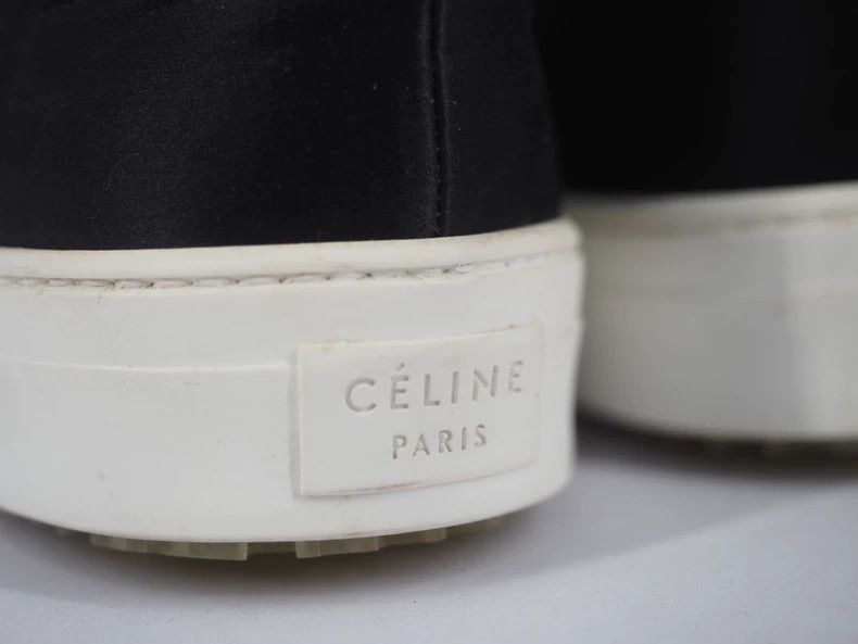 Celine CELINE Black satin slip shoes Size US 7 / EU 40 - 4 Thumbnail