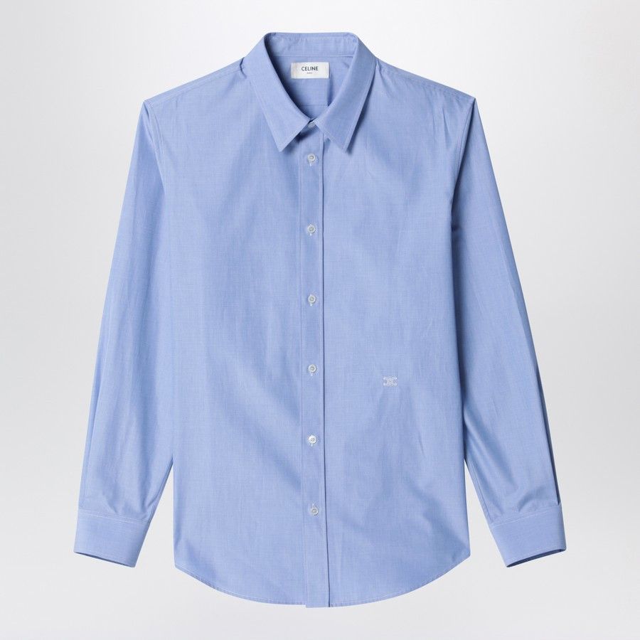 Celine o1d2blof0226 Cotton Poplin Shirt in Sky Blue Size US M / EU 48-50 / 2 - 1 Thumbnail