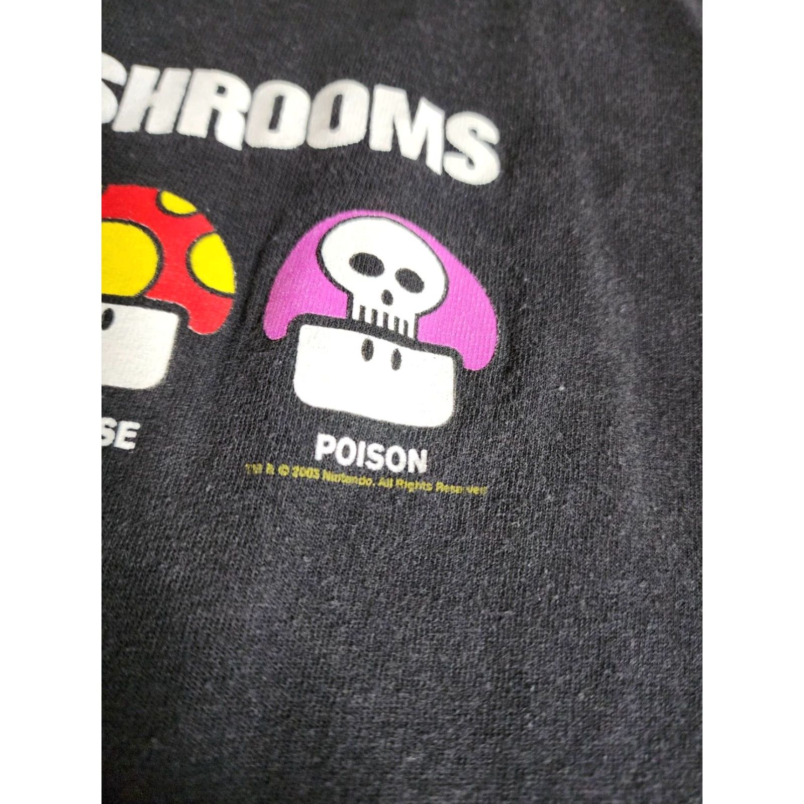 Nintendo VINTAGE Nintendo Mens T-Shirt 2XL Black Super Mario Know Your Mushrooms 2000s Retro Cartoon Size US XXL / EU 58 / 5 - 6 Thumbnail