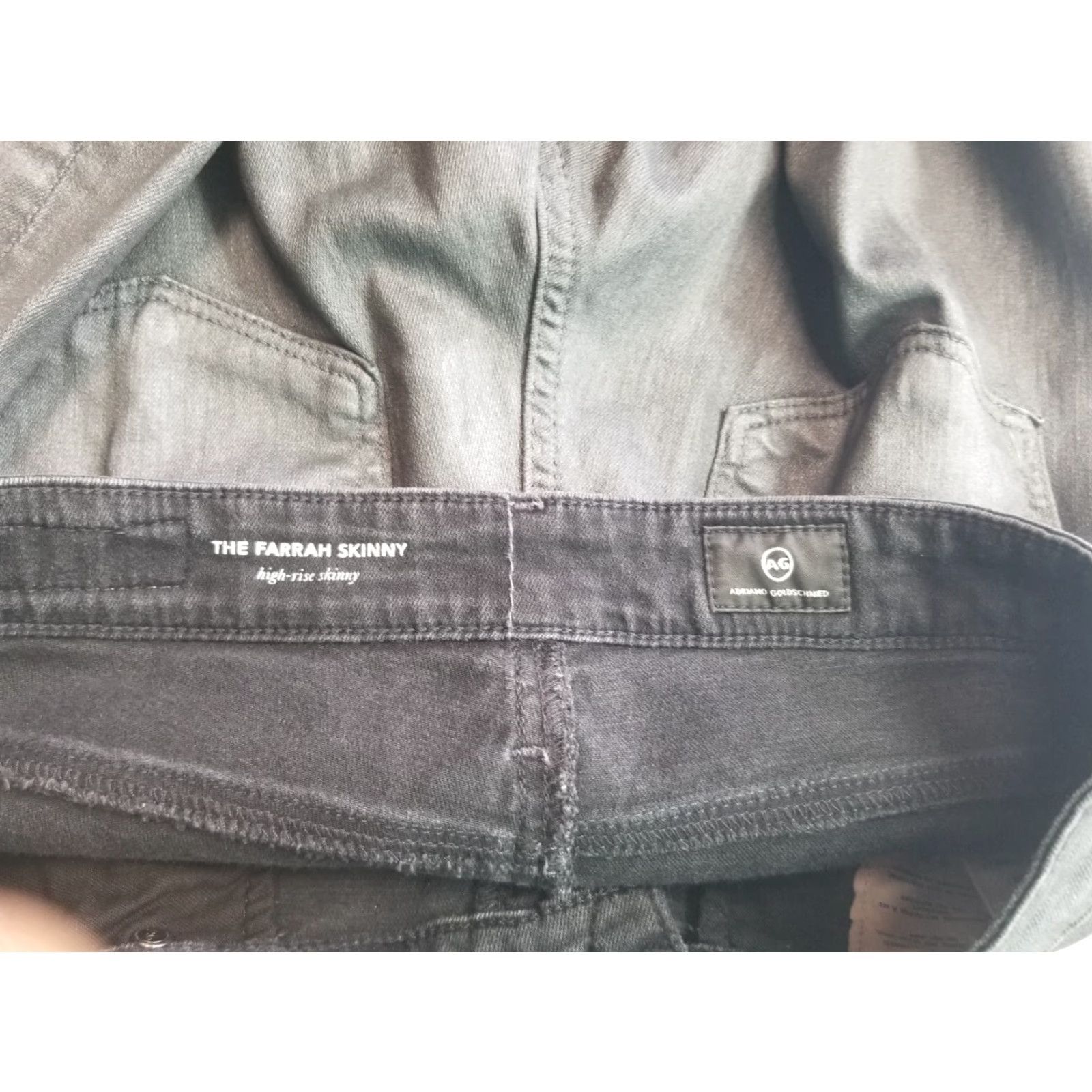 Vintage AG Adriano Goldschmied Farrah Skinny Jeans 28R Gray Metallic High Rise Cotton Blend 5-Pocket Women’s Pants Budget Size 28" / US 6 / IT 42 - 6 Thumbnail