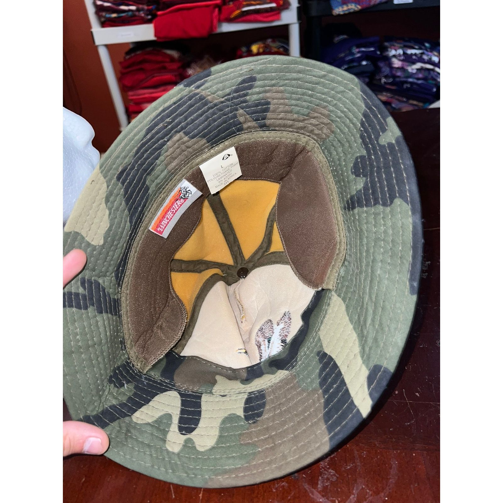 Winchester Vintage Winchester Camo Bucket Hat Duck Hunting Green 90s OS Size ONE SIZE - 7 Thumbnail