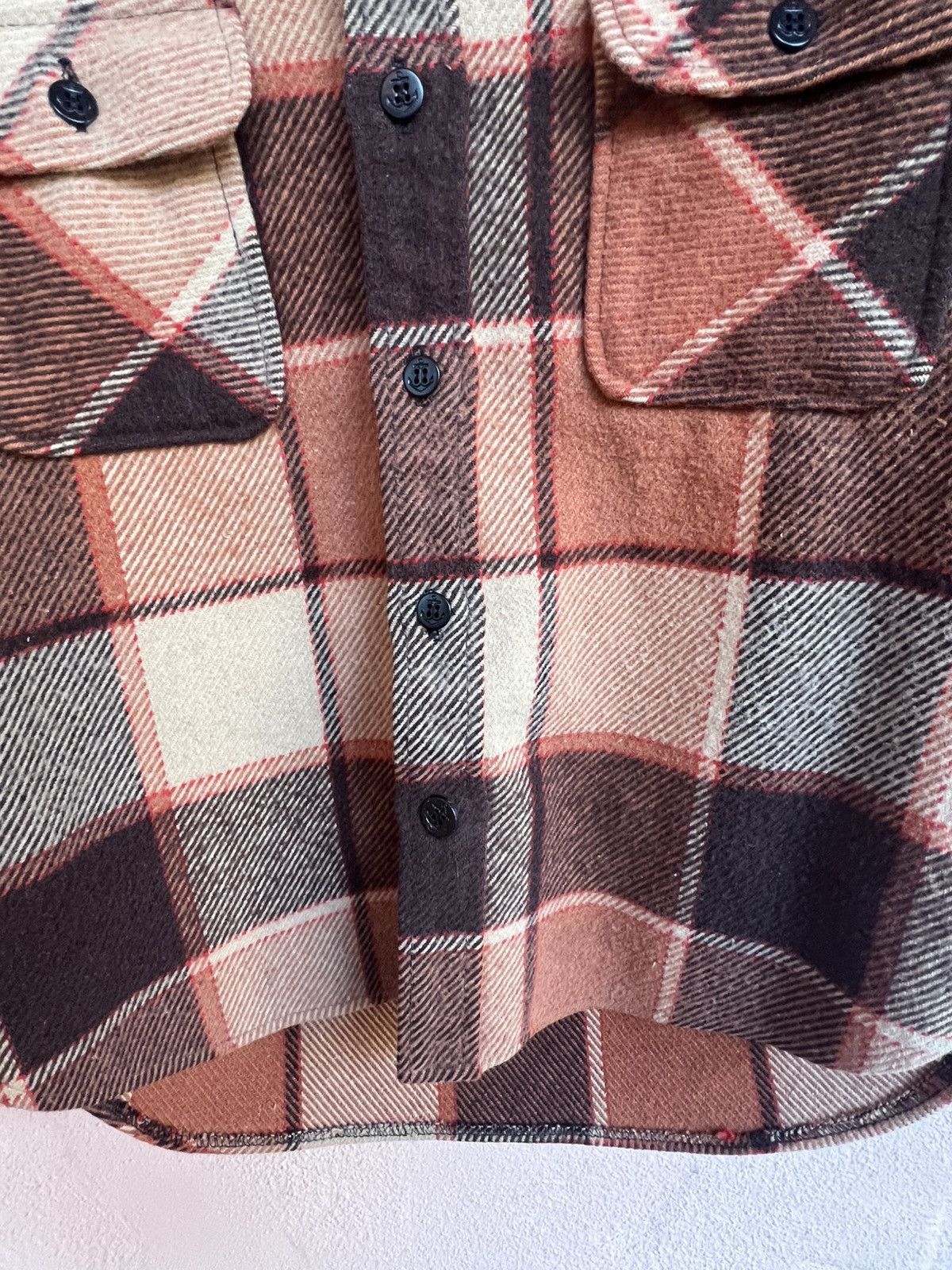 JCPenney Vintage70s rust plaid thick flannel jacket / shirt Med Size US M / EU 48-50 / 2 - 3 Thumbnail