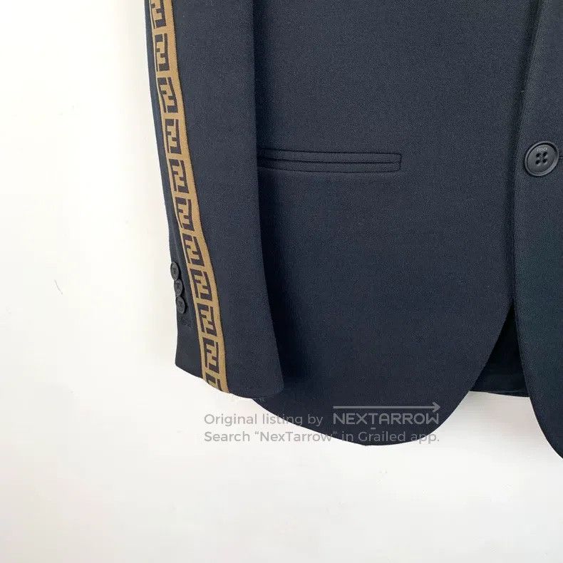 Fendi Fendi Black side monogram business suit jacket Size M / US 6-8 / IT 42-44 - 4 Thumbnail