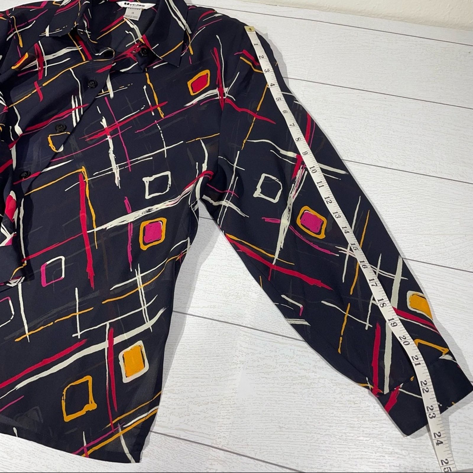 Other NYGARD COLLECTIONS PETITES Black Abstract Print Sz 14 Shirt Size XL / US 12-14 / IT 48-50 - 4 Thumbnail