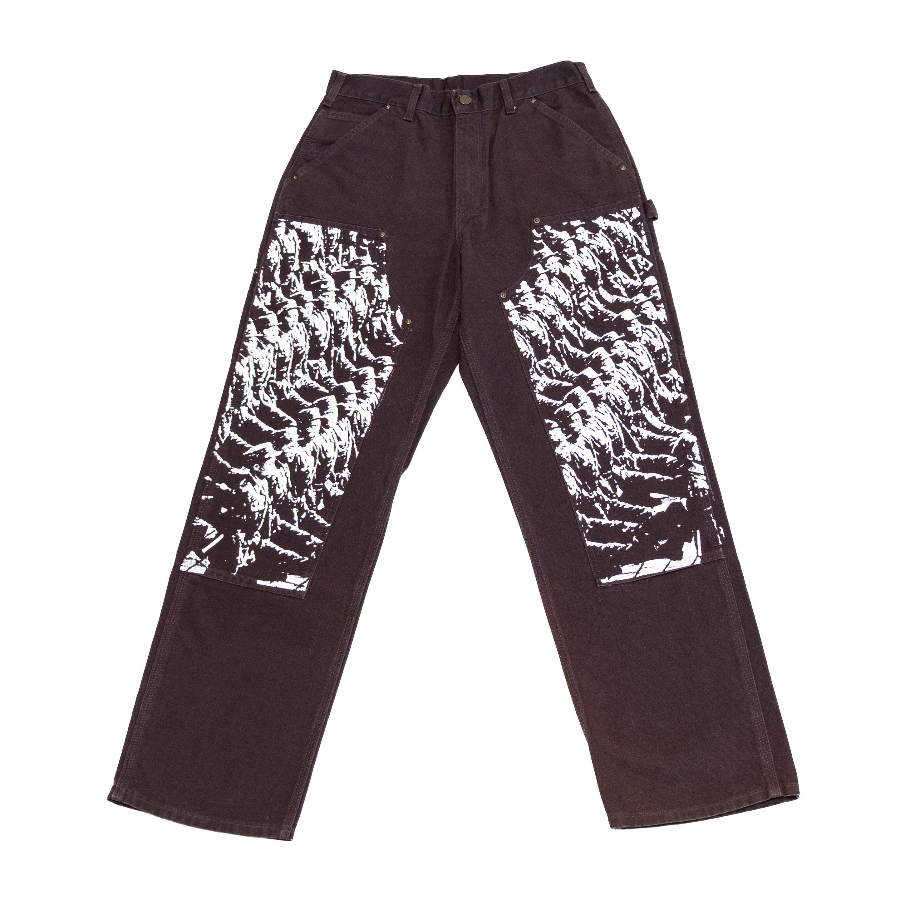 Carhartt Carhartt B136 DKB Double Knee Pants Brown Custom Graphic 31 Size US 31 - 1 Thumbnail