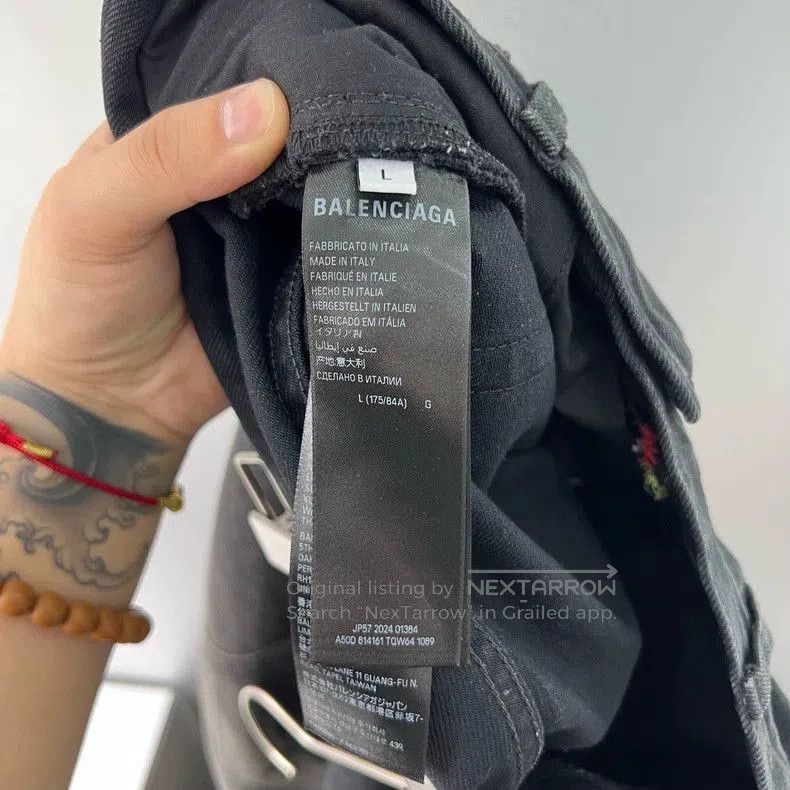 Balenciaga Balenciaga Black Waxed Wide-Leg Jeans. Size US 26 / EU 42 - 5 Thumbnail