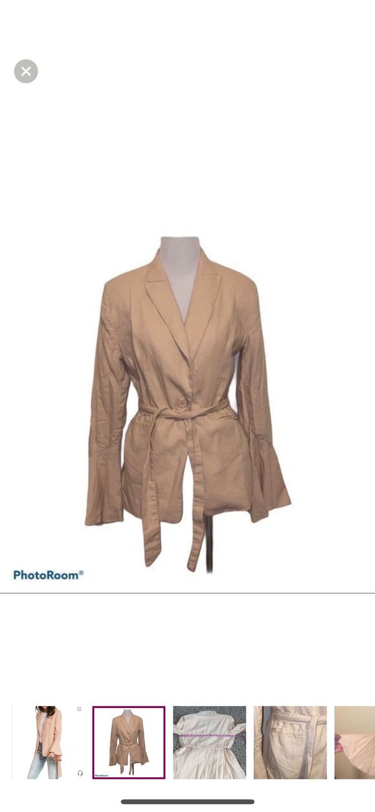Free People Free people small flared sleeved linen blazer Size S / US 4 / IT 40 - 1 Thumbnail