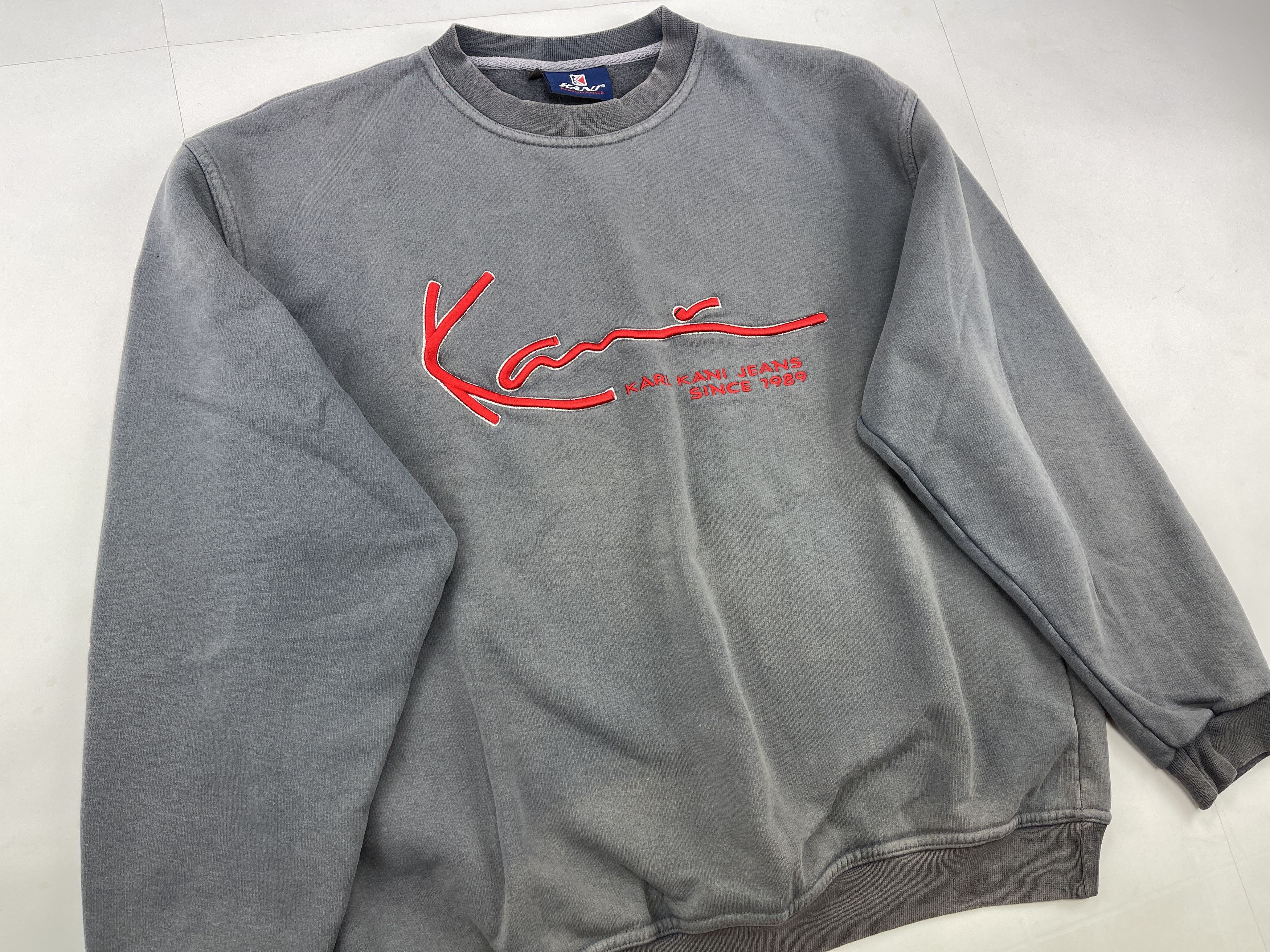 Karl Kani KARL KANI sweatshirt, gray, vintage Kani, 90s hip-hop size L Size US L / EU 52-54 / 3 - 2 Thumbnail