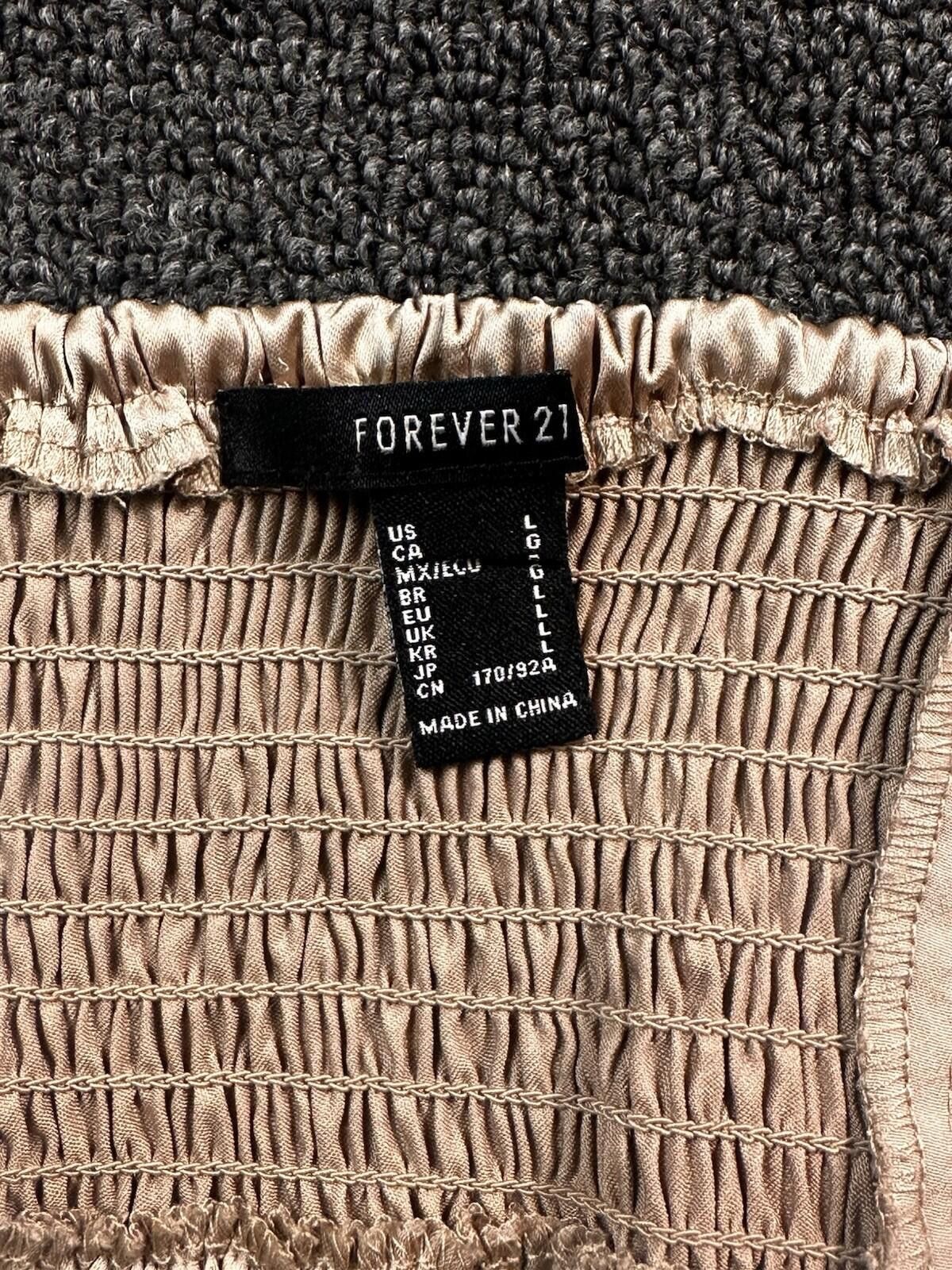 Forever 21 Forever 21 Women's L Beige Polyester Spaghetti Crop Cami Size L / US 10 / IT 46 - 3 Thumbnail